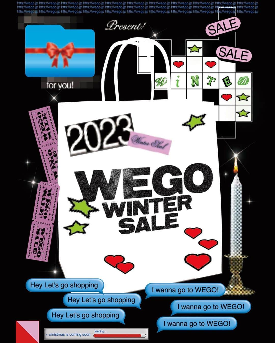 WEGOさんのインスタグラム写真 - (WEGOInstagram)「❄️WINTER SALE❄️  本日11/29(水)〜12/31(日)の期間で、 店内商品最大50%OFFの 「WINTER SALE」を開催⛄️❄️  店内商品がMAX50％OFF❗️ さらにアプリ会員様限定で セール商品がレジにてさらに20%OFF‼️ 週替わりの特売や、12/1からは 限定ショッパーやラッピングをプレゼント🎁  お得にお買い物して、 素敵な冬を楽しみましょう🎄⭐️  #WEGO #ウィゴー #WINTERSALE #SALE」11月29日 18時35分 - wego_official