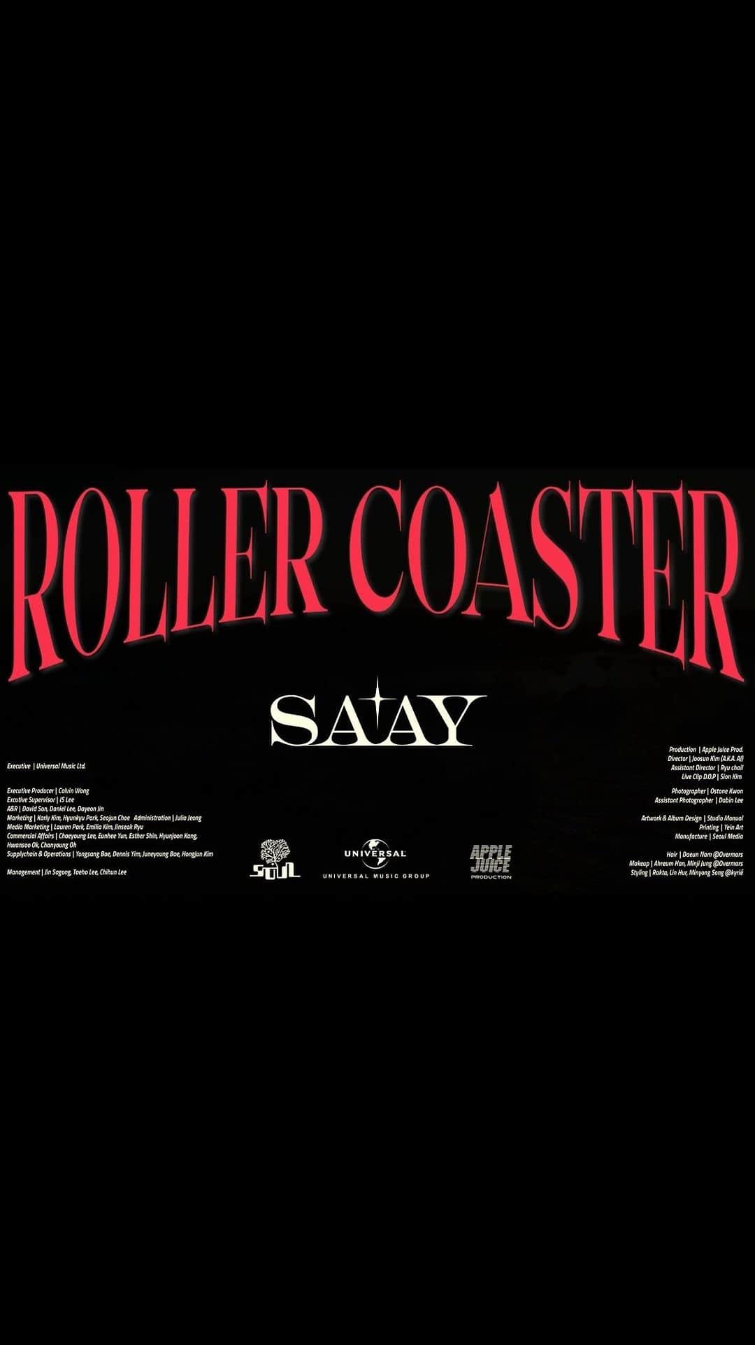 SAY のインスタグラム：「🥀RollerCoaster🥀OUT NOW Available on all music platforms worldwide!  Track list  1. Ex-TRA 2. RollerCoaster *title」