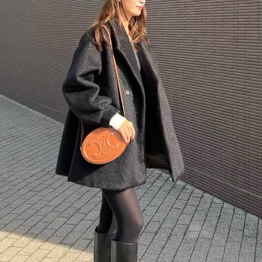 Nagiのインスタグラム：「@kobe_lettuce のニットシャギーミドルコート♡  裾の広がり具合が可愛いミドル丈コート デニムにも合うだろうな✨  #kobelettuce#code#fashion#コーデ#ファッション#カジュアル#カジュアルコーデ#神戸レタス」