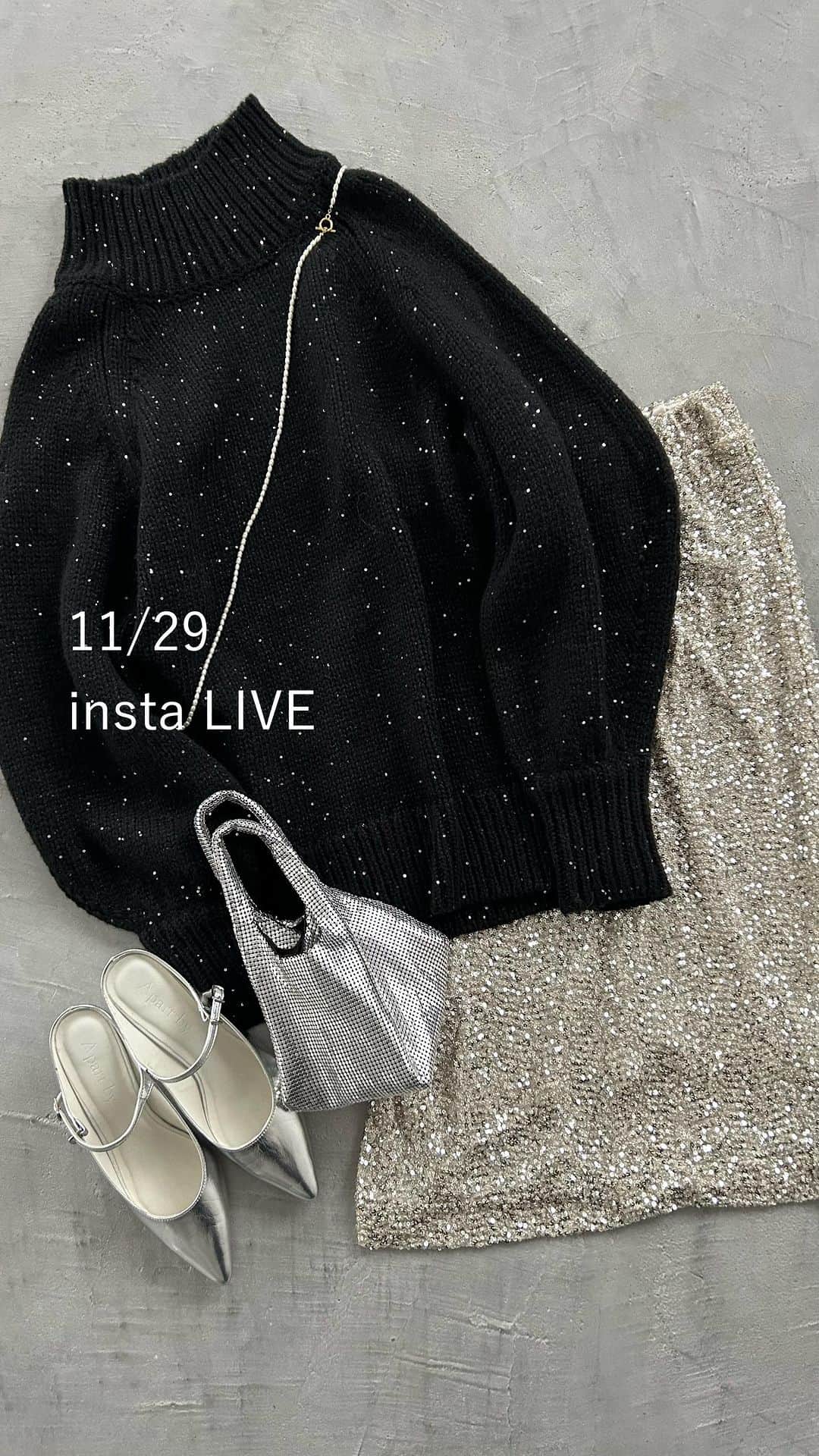 アパートバイローリーズのインスタグラム：「11/29インスタライブアーカイブ  ホリデーシーズンにオススメのアイテムをコーディネートでご紹介しました✨  お買い物の参考になれば 幸いです。  出演スタッフ 土佐 @aika__apart  168cm 安藤 @anz___ap 163cm 島村 @shima1212 161cm」
