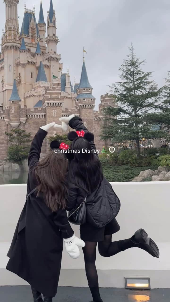 びすこのインスタグラム：「クリスマスディズニーは何回行っても素敵、、  因みにランドで1番好きなのはカントリーベアーシアター🫛🐻 歌えます」