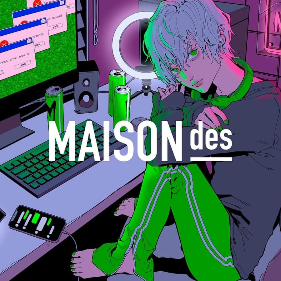 NAKAKI PANTZのインスタグラム：「💊MAISONdes新曲💊 「ダブル・プッシュ・オフ。 feat. 水槽, A4。」  MAISONdes新曲のジャケット、MVイラストを制作させていただきました。  またまた中毒性の高い癖になる楽曲がリリース。とても素敵なMVに仕上げて頂いております。  youtubeにてMV全編公開中、各ストリーミングサイトにて楽曲の配信も開始しております。是非ご視聴ください！  #MAISONdes #illustration#art#artworks#일러스트#그림#삽화#絵#イラスト#アート」