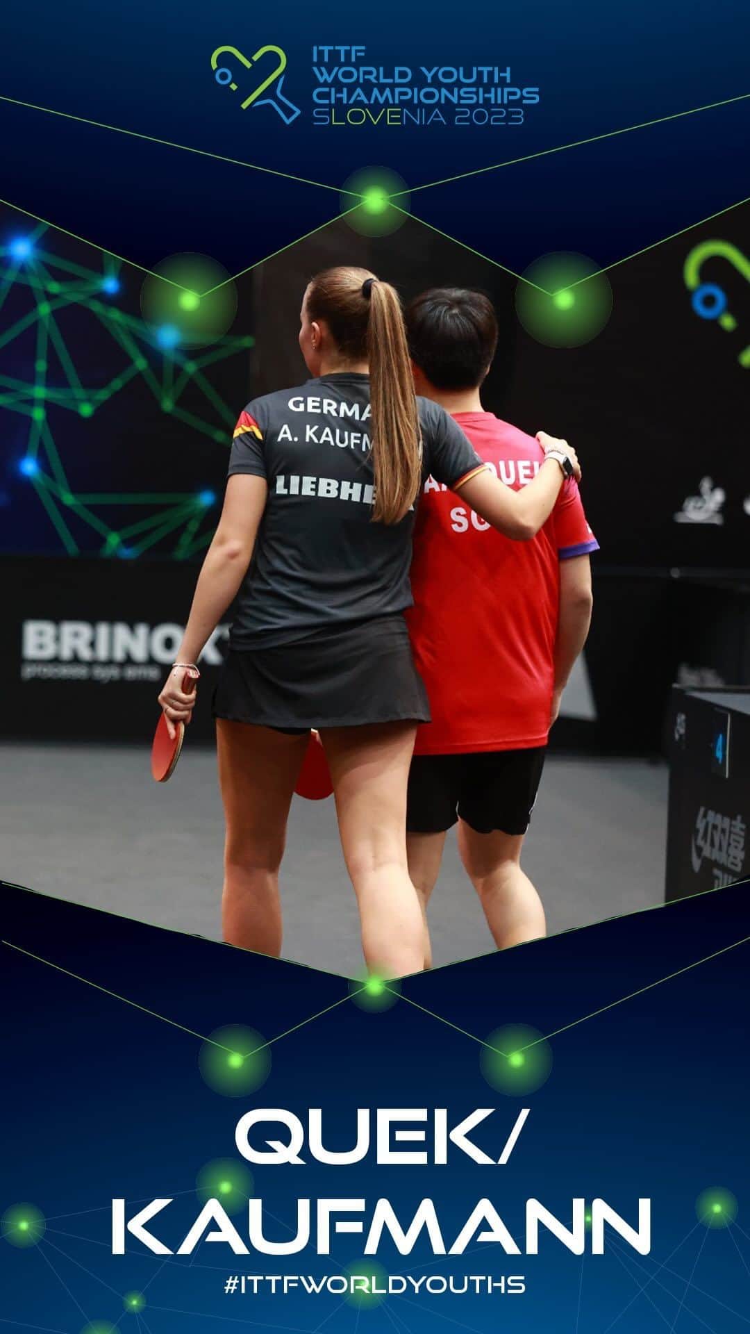 ITTF Worldのインスタグラム：「A lot of pressure in the final game as Annett Kauffman 🇩🇪 & Izaac Quek 🇸🇬 fought back from 2-0 down and took the whole match at #ITTFWorldYouths 🤩😱」