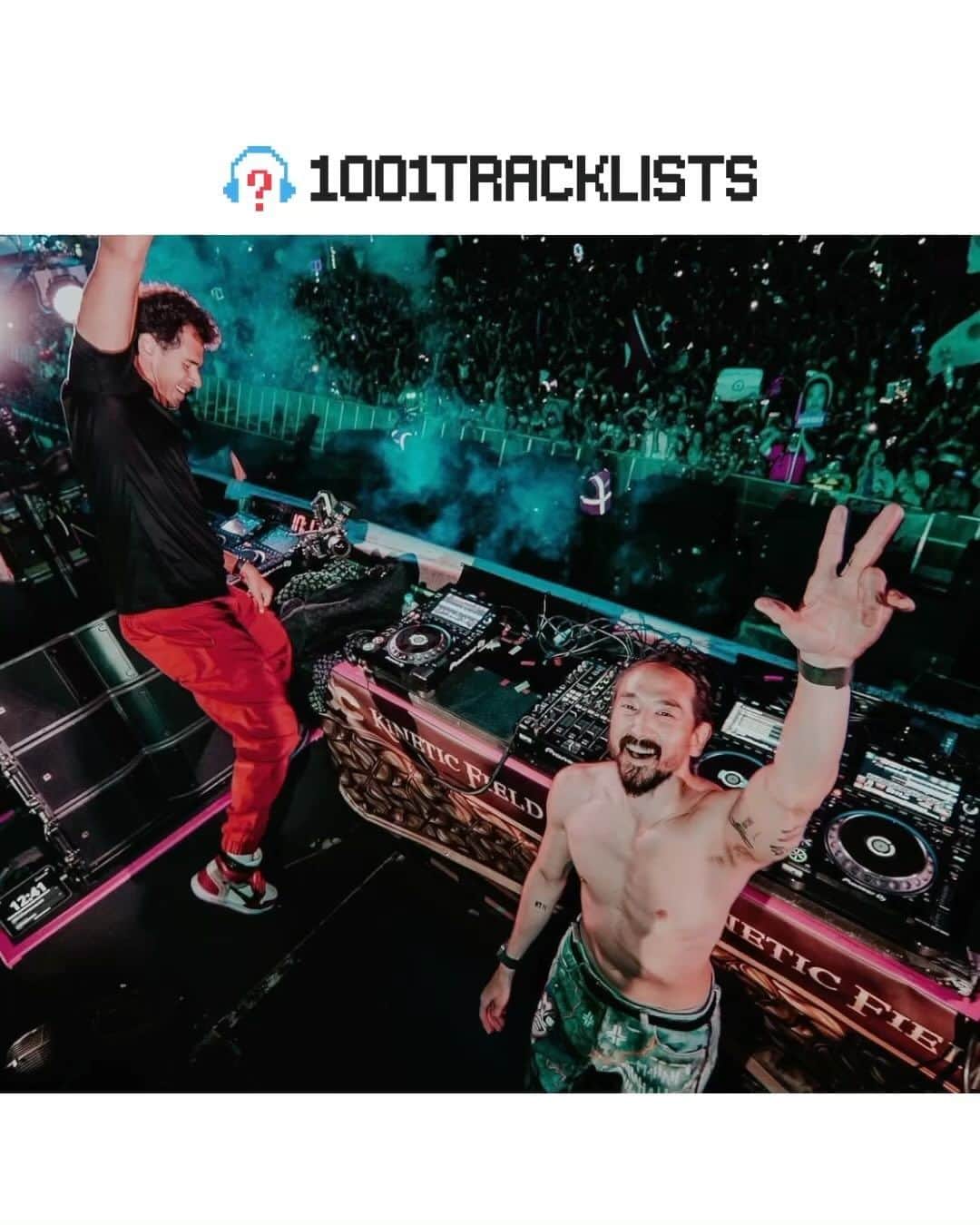 スティーヴ・アオキのインスタグラム：「Choose your favorite (1-10) 👇 @afrojack & @steveaoki teamed up as AFROKI for their first b2b in 7 years at @edc_orlando where they dished out a ton of new music and special edits 😮‍💨🔥  Track IDs are pinned in the comments below 📌 Follow @1001tracklists for more of the freshest dance music daily!  #afrojack #steveaoki #afroki #edcorlando #edcorlando2023」