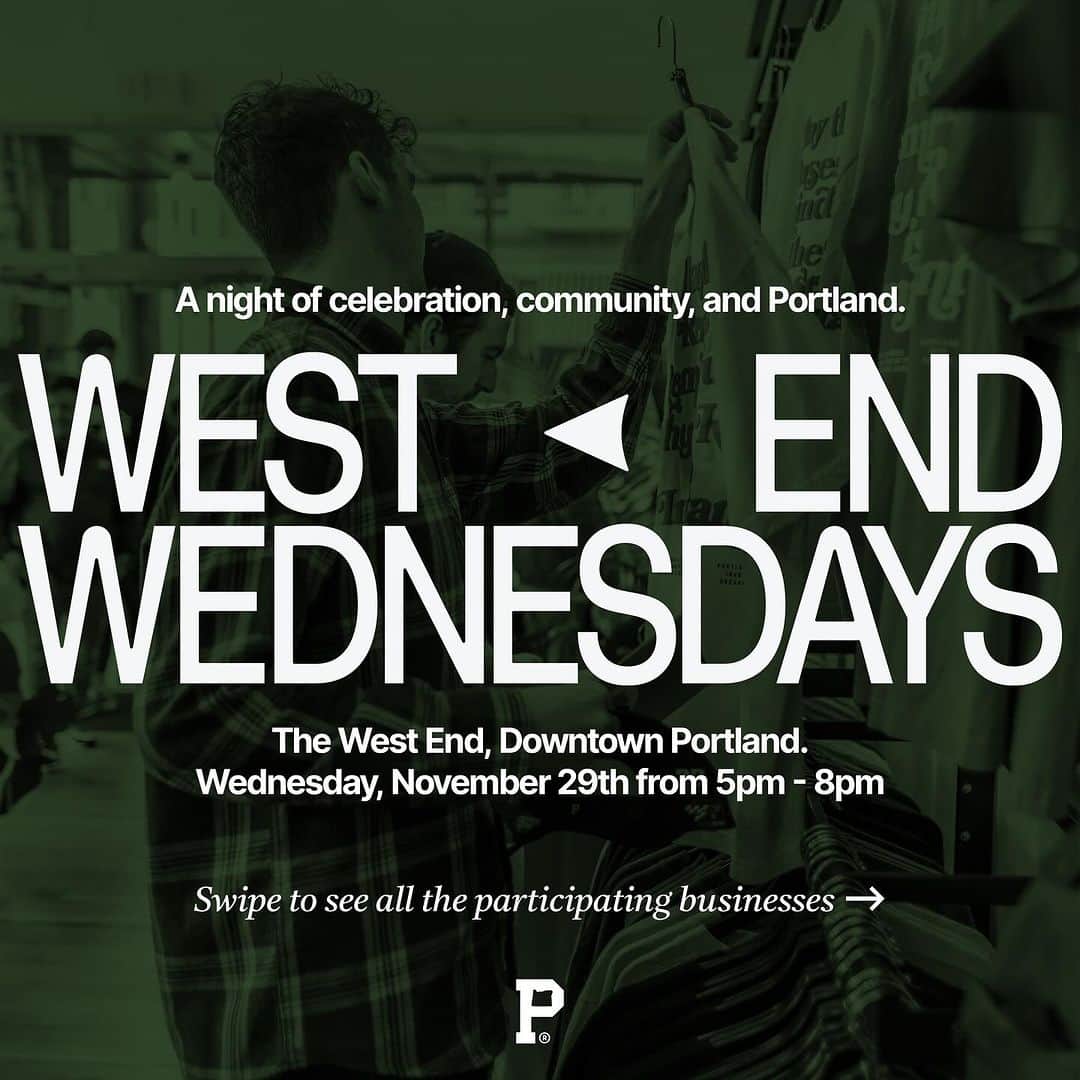 Portlandのインスタグラム：「Mark your calendars, Portland! 📅 Tomorrow, another @westendwednesdays kicks off bigger and better than ever before!  Swipe through the participating businesses above to get some sweet deals.  👉 Wednesday, November 29 from 5-8 📍 Portland’s West End 🎉 25+ activations  Tag someone you want to go with below!👇 See you there!  #portland #pnw #oregon #portlandoregon #pacificnorthwest #travelportland」