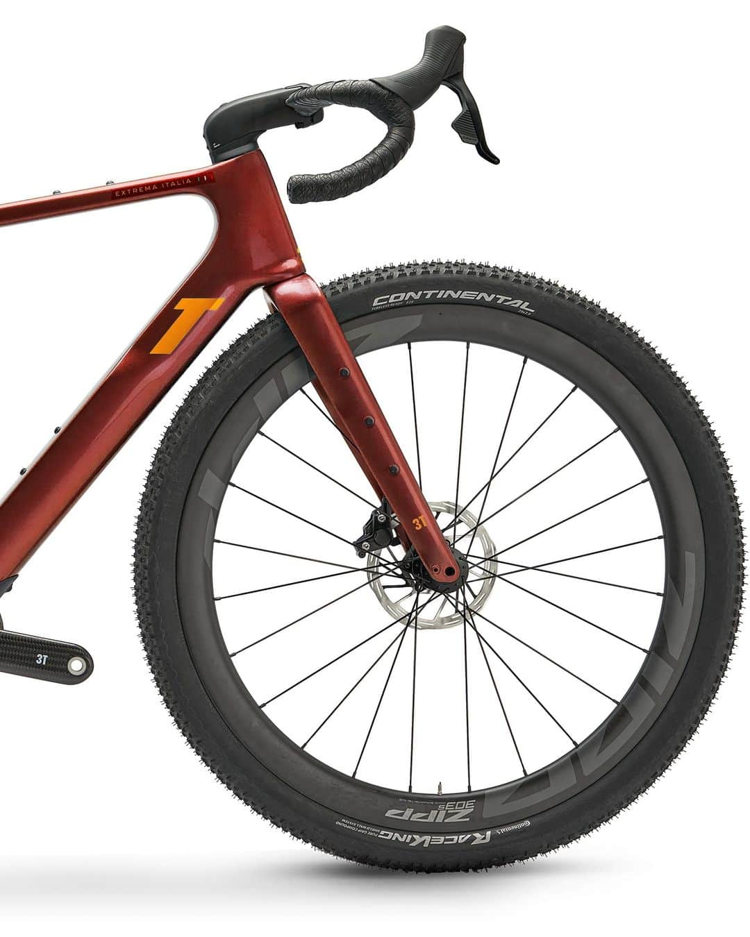 Zipp Speed Weaponryのインスタグラム：「The all new @3tbike Extrema with Zipp 303 S takes your gravel adventures further and makes them faster. With a "mullet" drivetrain from @sramroad and @srammtb, a @rockshox Reverb AXS XPLR dropper post, and the ability to run tires as wide as 700x57 (aka 29" x 2.2") the Extrema is made for the toughest race courses and fastest adventures.」