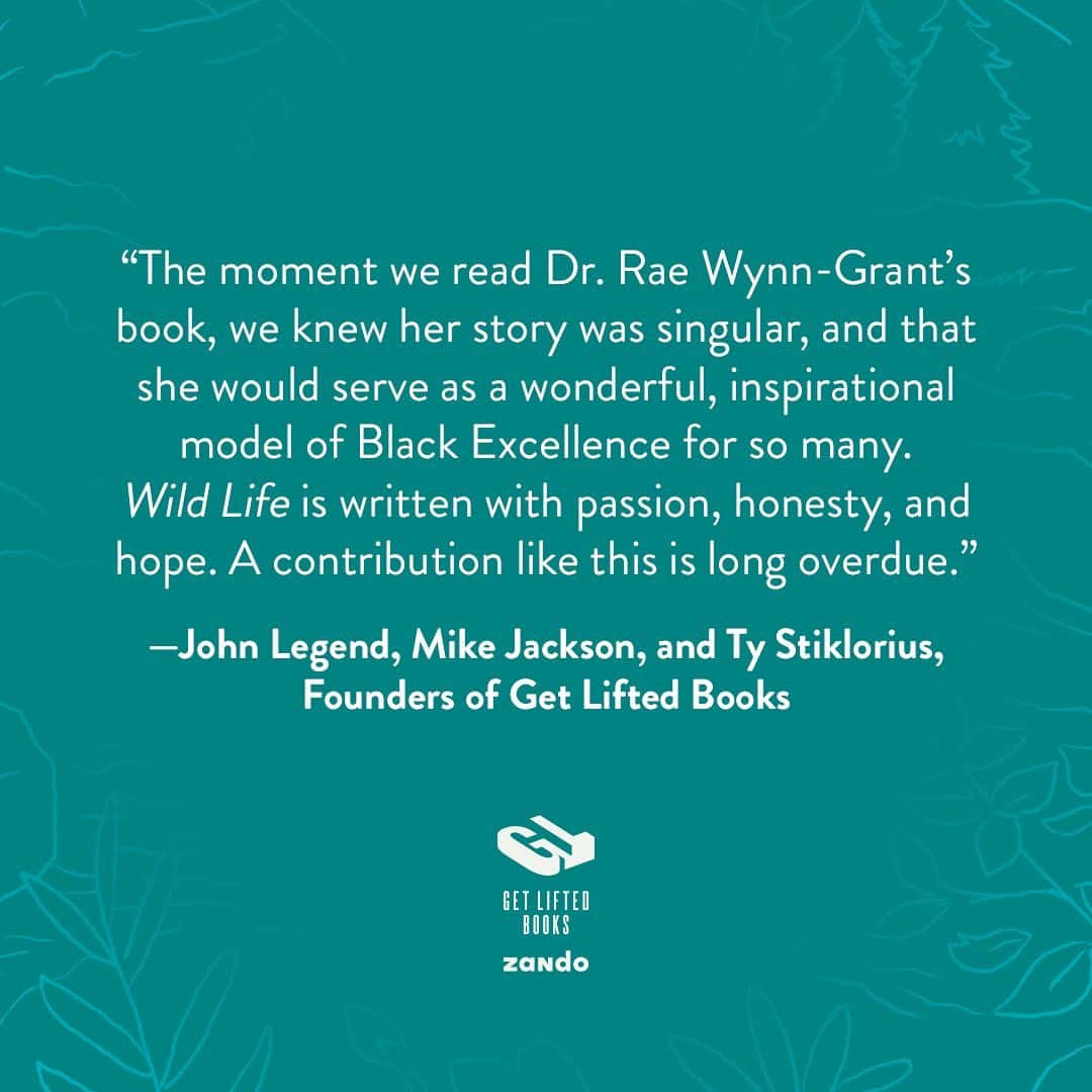 ジョン・レジェンドさんのインスタグラム写真 - (ジョン・レジェンドInstagram)「Introducing WILD LIFE! Coming April 2024 from Get Lifted Books, WILD LIFE is a new memoir from renowned ecologist and co-host of @wildkingdomtv, Dr. Rae Wynn-Grant.  Filled with stories from her two decades in the wild as a Black female scientist, WILD LIFE is Dr. Rae’s journey of resilience and adaptation. She is an inspirational model of Black Excellence for so many, and her memoir is written with passion, honesty, and hope, which makes her the perfect author for Get Lifted Books. Our imprint is committed to publishing distinct, diverse, and brilliant stories.  We can’t wait for readers to be transported into the wild spanning from the Great Plains to Madagascar. Pre-order WILD LIFE now via the link in bio and be the first to get your copy on April 2nd, 2024!  #wildlifebook #wildkingdomtv」11月30日 3時01分 - johnlegend