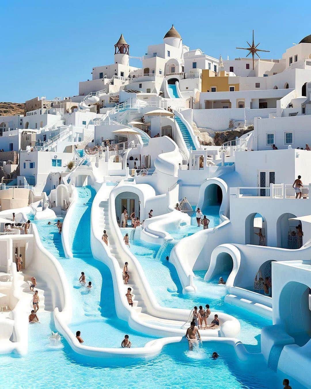 The Luxury Lifestyle Magazineのインスタグラム：「Summer in Santorini, Greece 🇬🇷   Photos by: @_prspctivs  #santorini #greece🇬🇷 #greece #europe #santorinigreece #island」
