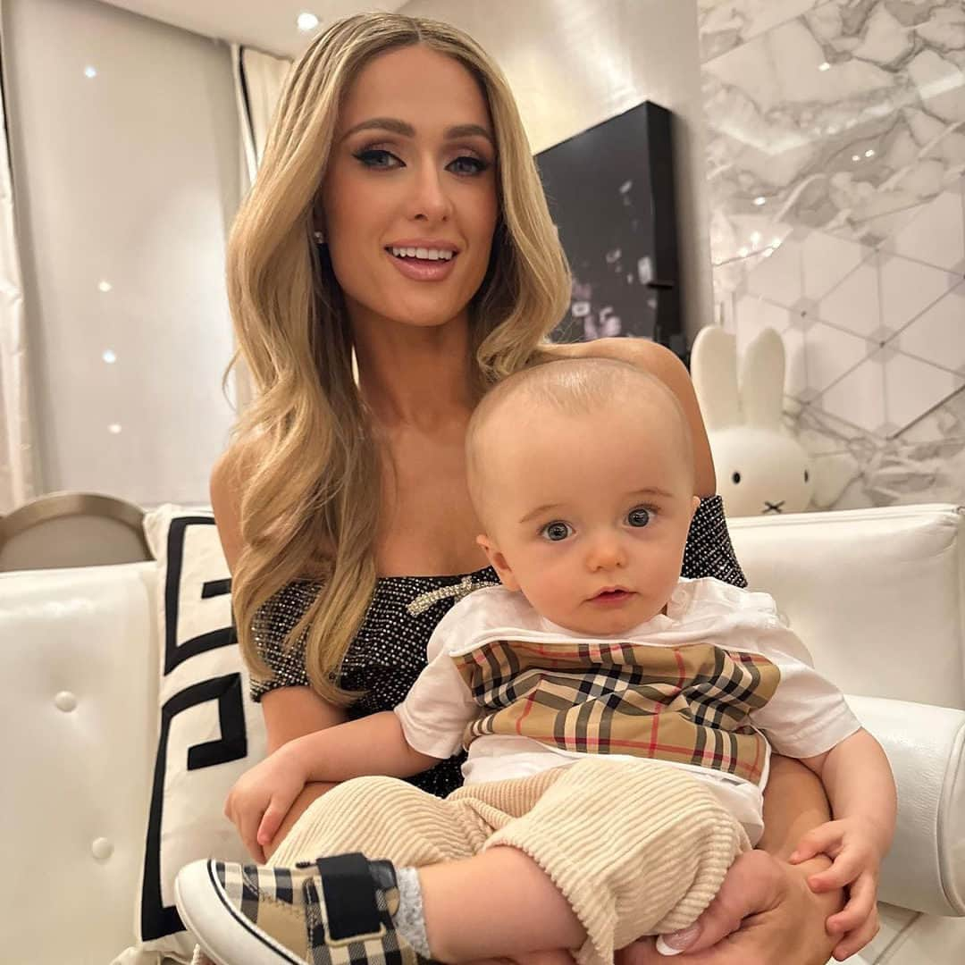 Us Weeklyのインスタグラム：「Paris Hilton has more to say in response to comments about "angel" son Phoenix's head size. Read more from her at the link in bio. (📸: Instagram)」