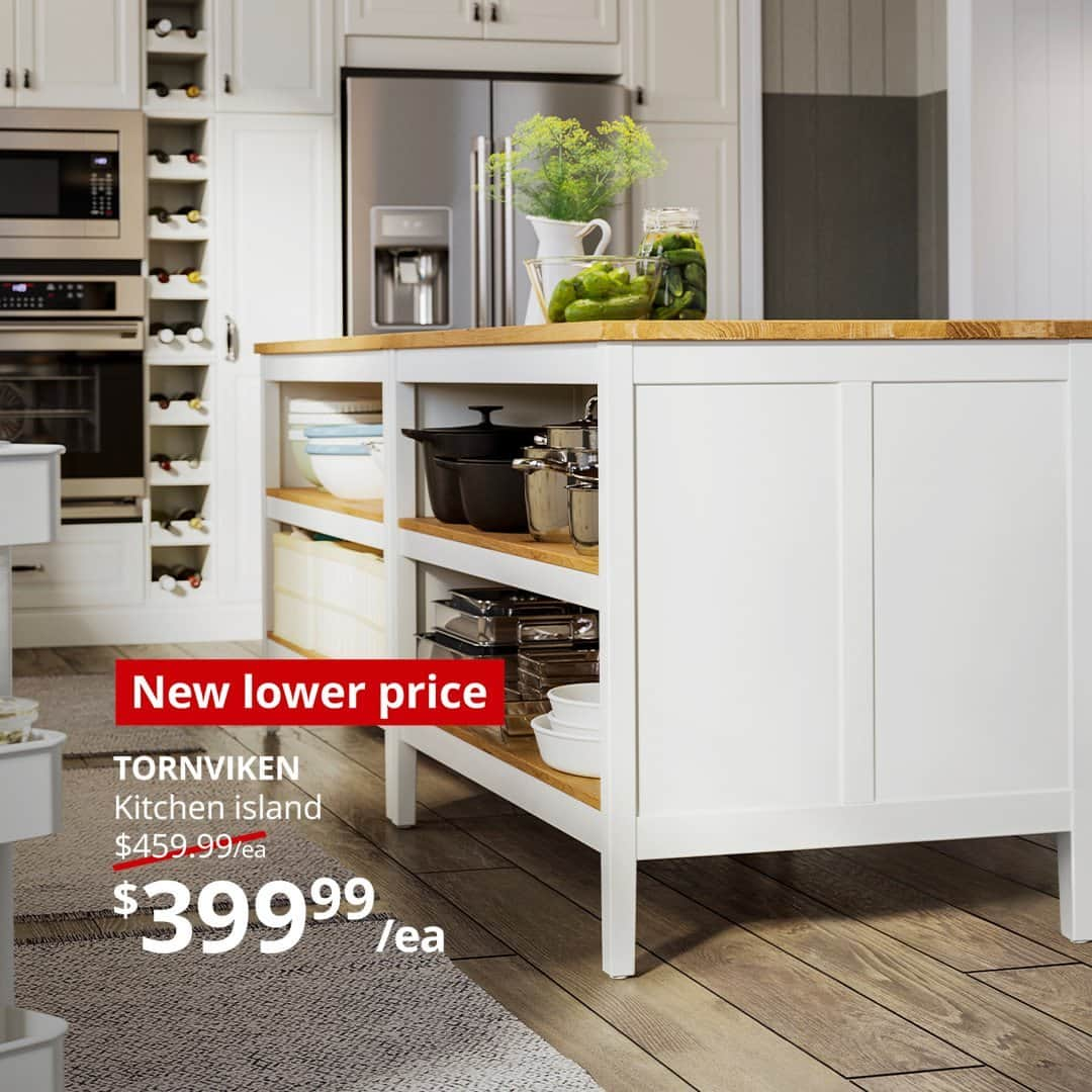 IKEA USAさんのインスタグラム写真 - (IKEA USAInstagram)「New lower prices for your kitchen! From that island you’ve been dreaming about to modern cabinet fronts and food storage containers, it’s time to upgrade for less! Shop link in bio.」11月30日 5時00分 - ikeausa