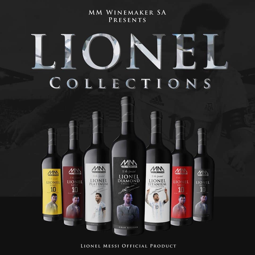 リオネル・メッシのインスタグラム：「Thank you @mmwinemaker for the fabulous “Lionel” wine collections. Here's to raising a glass to celebrate all the good moments. Salud para todos! 🥂⚽ Available on www.mmwinemaker.com  Gracias @mmwinemaker por la fantástica colección de vinos 'Lionel'. Brindemos por festejar todos los buenos momentos. Salud para todos! 🥂⚽️ Disponible en mmwinemaker.com.     #LionelWines #WineLegacy #LionelMessiWine」