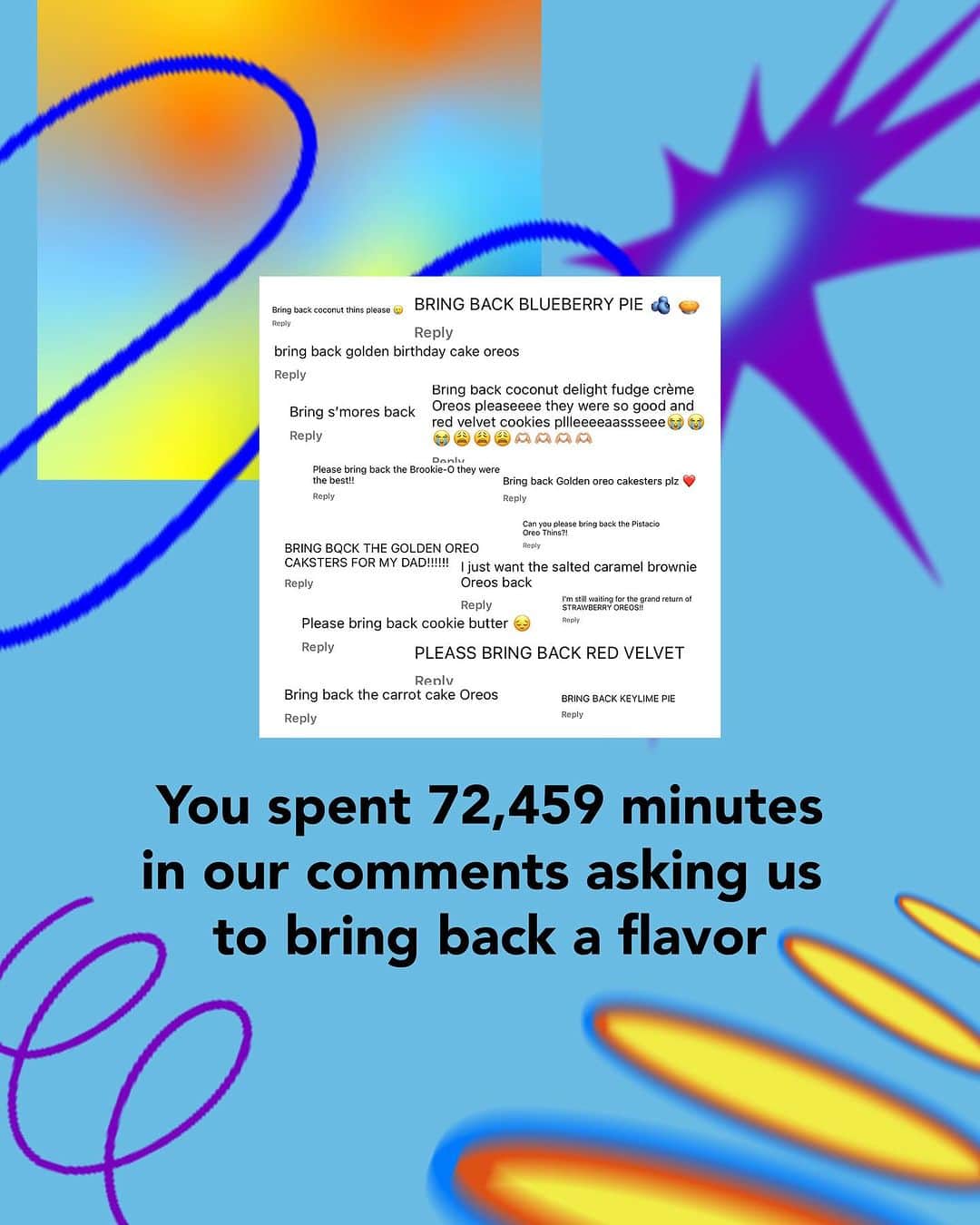OREOのインスタグラム：「That’s 50 days nonstop of asking for flavors」