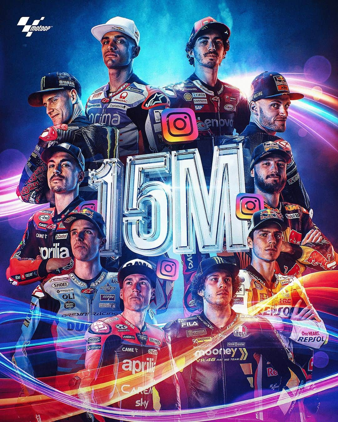 MotoGPのインスタグラム：「#MotoGP's Instagram family is 15M big! 🎉🎉🎉 What a better way to wrap up an incredible season! 😎 Thanks to each of you for your non-stop support and for sharing this passion with us 🏁」