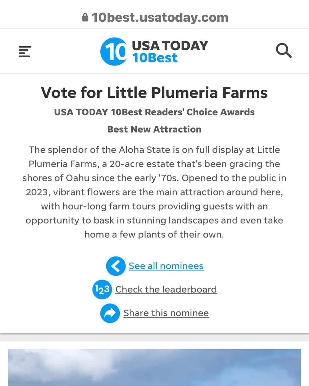 クラーク・リトルのインスタグラム：「If you have a moment please vote for Little Plumeria Farms ( USA Today's Best new attraction 2024) Let's see if we can get that #1 spot! Mahalo for the support🤙🏼 LINK IN BIO👆🏼」