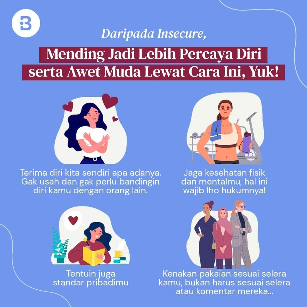 Beauty | Health | Fashionのインスタグラム：「Masih suka insecure? Helloooow, 2023 aja udah mau usai nih, masa rasa insecuremu belum juga usai?😮  Udah, deh. Mending buang jauh-jauh rasa itu dan ganti perlahan-lahan dengan versi terbaikmu, yuk!😍 —-- Jangan lupa untuk follow @Beautynesia.id  untuk berita menarik seputar wanita dan lainnya!  Follow juga instagram : @beautynesianews 💄 @mommyasia.id 🤰🏼👶🏻 —---- #wellness #insecure #byeinsecure #minder #percayadiri #awetmuda #tampilawetmuda #bersinar #beautynesiaid」