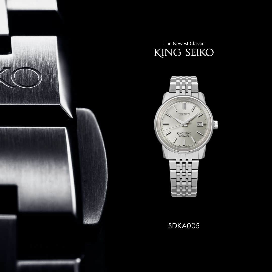セイコーさんのインスタグラム写真 - (セイコーInstagram)「The Newest Classic〈 KING SEIKO 〉  ケース形状と調和するブレスレットの中留には、KING SEIKOのロゴが刻印されています。  SDKA005：418,000円(税込)  https://www.seikowatches.com/jp-ja/products/kingseiko/sdka005  #sdka005 #seiko #セイコー #kingseiko #キングセイコー #watch #watches #automatic #6l35 #watchfan #watchesofinstagram #madeinjapan」11月30日 18時00分 - seikowatchjapan