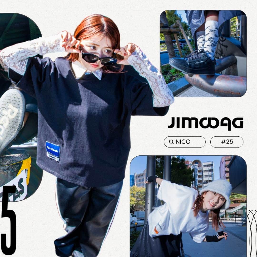 Reebok JPのインスタグラム：「Reebok × JIMWAG 絶大な人気を誇るマルチクリエイター「平成フラミンゴ」NICOがディレクターを務めるブランド、「JIMWAG（ジムワッグ）」とのコラボレーションコレクションが登場！  ✓LOOSE FIT T-SHIRT オーバーサイズなボックスシルエットで、男女問わずユニセックスで着用できるサイズ感に仕上げました。ウェイト重めの肉厚でしっかりとした生地感で、季節を問わず着用しやすいアイテムです。フロントの裾のオリジナルコラボラベルは配色にもこだわって、シンプルながらアクセントの利いた一着に。  🔗 https://reebok.jp/contents/jimwag_23aw  @___nicoichi___ @jimwag_official  #JIMWAG #ジムワッグ #ニコ #平成フラミンゴ」