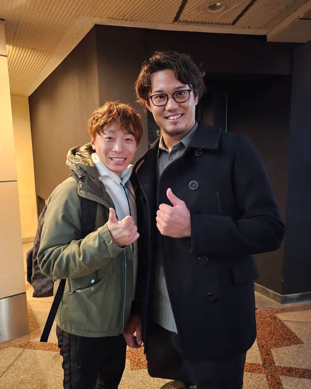 池添謙一のインスタグラム：「久々の再会(^^) メジャーリーガー＋男前ギャンブラー  @fujinami_shintaro」