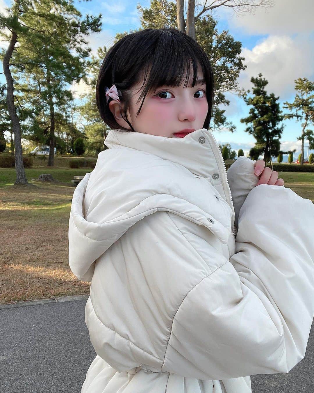 姫野ひなののインスタグラム：「寒くてお鼻赤くなってて笑っちゃった👶🏻💭💭」