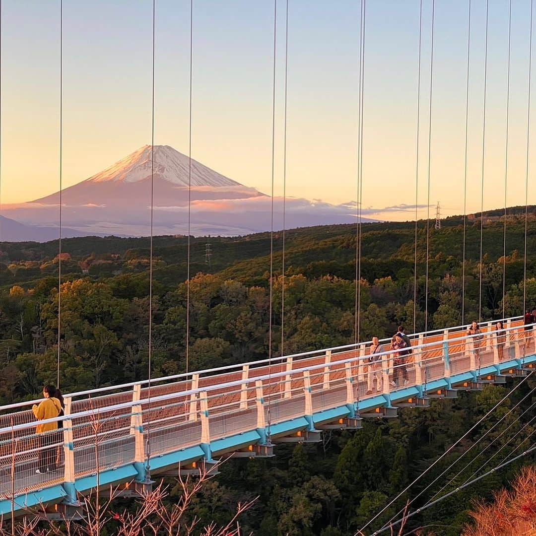 三島スカイウォーク／公式さんのインスタグラム写真 - (三島スカイウォーク／公式Instagram)「駿河湾に沈む夕日と共に、赤く染まる空や吊橋、富士山を眺めませんか？🗻🌇  秋から冬にかけて多くの方にこの景色をご覧いただこうと2023年12月1日(金)～2024年1月28日(日)の期間中、毎週末に16時以降の入場料がお得になる「サンセットスカイウォーク」を開催！！  期間：2023年12月1日(金)～2024年1月28日(日)の金曜日、土曜日、日曜日  ★16時以降の入場料がお得となります！★   内容：16時以降に入場の方は吊橋入場料が800円（※大人のみ） 一日の終わりや夕景時にぜひスカイウォークにお立ち寄りください♪  2枚目〜3枚目の画像は2023年11月に撮影した画像です。  #三島スカイウォーク #スカイウォーク #静岡 #伊豆 #三島 #箱根 #観光 #吊橋 #日本一 #富士山 #サンセットスカイウォーク#mishimaskywalk #mtfuji #skywalk #hakone#japantrip#shizuoka#sunset」11月30日 13時06分 - mishima_skywalk