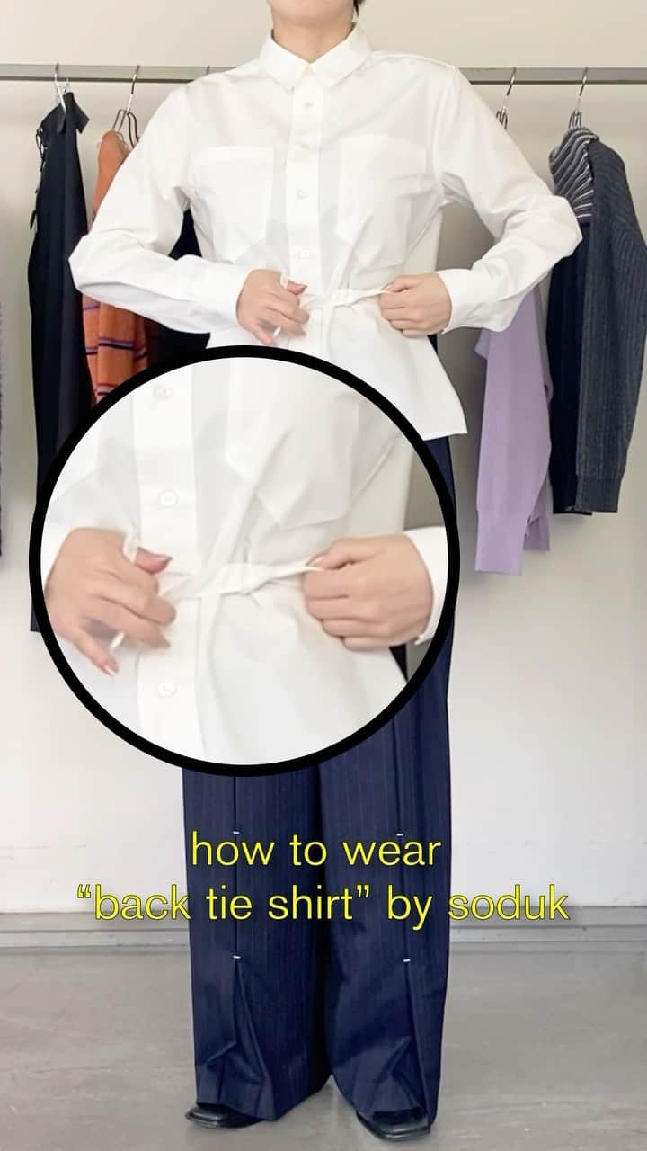 sodukのインスタグラム：「how to wear back tie shirt  #soduk #soduk23fw」