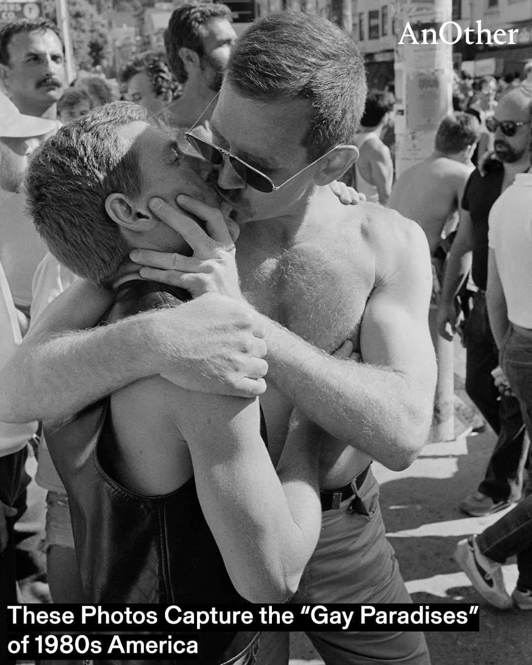AnOther Magazineのインスタグラム：「"Gay people came from around the country to be there and feel at least a modicum of freedom," Nicholas Blair tells AnOther. "I hope [this] book gives viewers a sense of what it was like to walk those streets at that time" ❤️⁠ ⁠ As his new book is released, Blair talks to @madeleine.pollard about capturing the heat and hedonism of the queer communities in 1980s San Francisco and New York. Read about the period, in his own words, at the link in bio 📲⁠ ⁠ 📸 Gay Streets of America 1979–1986 by #NicholasBlair⁠」