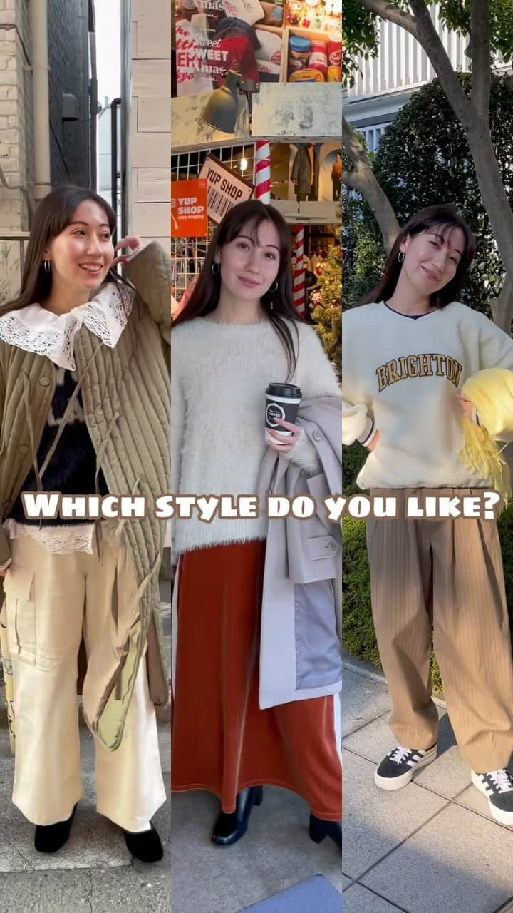 ニコアンドのインスタグラム：「【 Which style do you like ? 🥰 】  ウィメンズからおすすめの冬コーデ3選をご紹介いたします♪  おすすめのアイテムを使って、3テイストのコーディネートを組んでみました😊✨  ぜひ、参考にしてみてくださいね！  staff : ヘイちゃん 160cm ( @emj_80j )  何かご不明点ある方はDMにてお気軽にご質問下さいませ。   TOP @nikoandtokyo  _____________________ 📍 @nikoandtokyo    OPEN 11:00   CLOSE 21:00 _____________________  #nikoand #nikoandtokyo #新作 #コーディネート #ootd #今日のコーデ #newarrival #ニコアンド #ニコアンドトーキョー #トレンド #新作コーデ #新作アイテム #トレンドアイテム #おすすめコーデ #カジュアル #トレンドコーデ #着回しコーデ  #冬コーデ #冬服コーデ #オーバーサイズ #オーバーサイズコーデ #ゆったりコーデ #アウターコーデ #ロングコート #ボアトップス #楽ちんコーデ #東京 #tokyo #原宿 #明治神宮前」