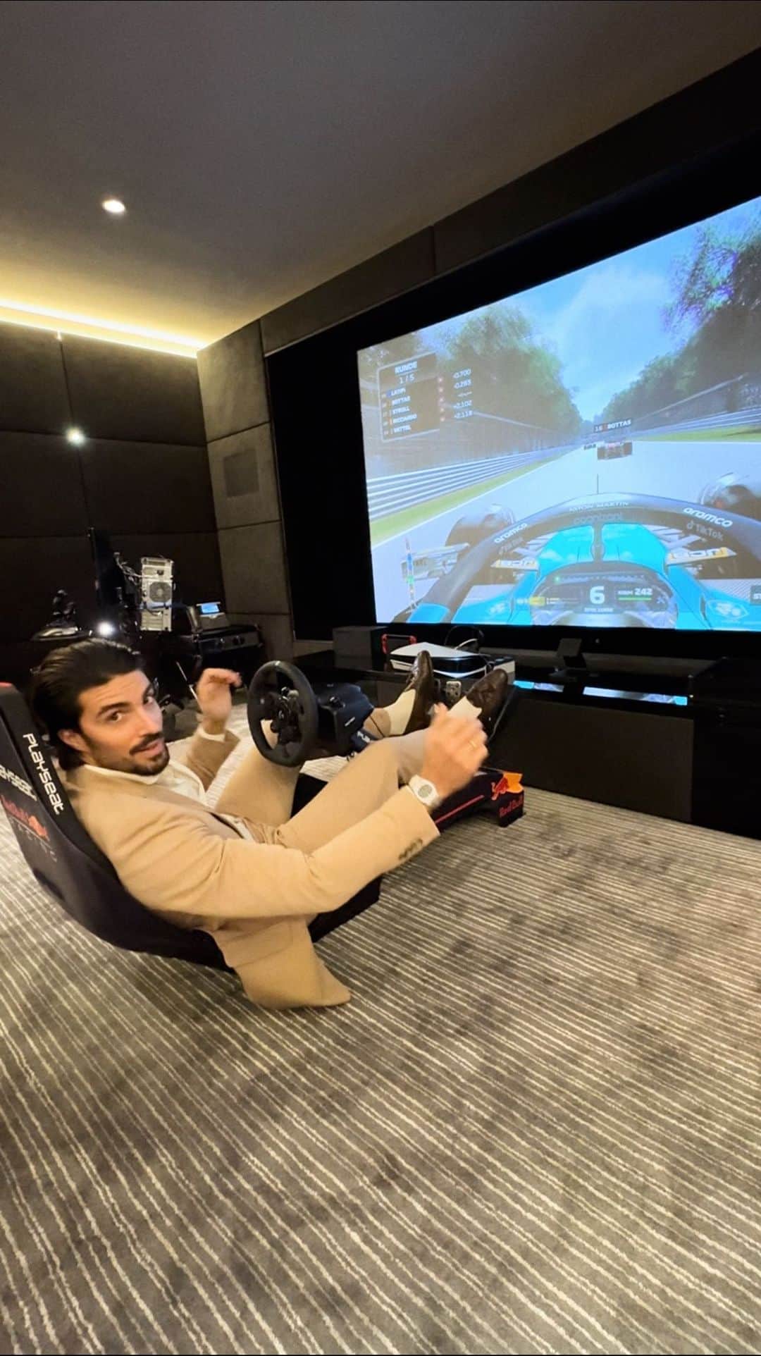 Mariano Di Vaioのインスタグラム：「From pixels to powder: Shifting gears in style! 🎮➡️🚗 Can you feel the thrill? Drop a comment with your favorite winter emoji! ❄️🔥 #SimulatorToSnow #DriftModeActivated」
