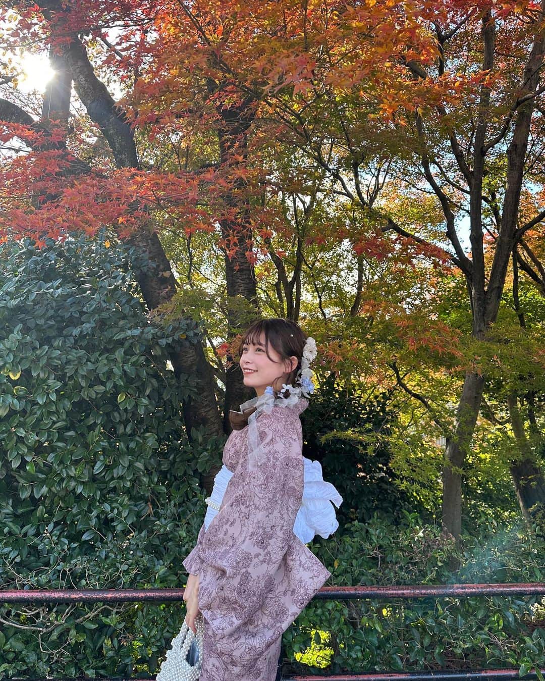 咲奈さんのインスタグラム写真 - (咲奈Instagram)「 着物も髪型も自分好みでお気に入りやった🎀💞 紅葉も見頃のときに行けてよかった〜。。♡」11月30日 20時59分 - sachan_81