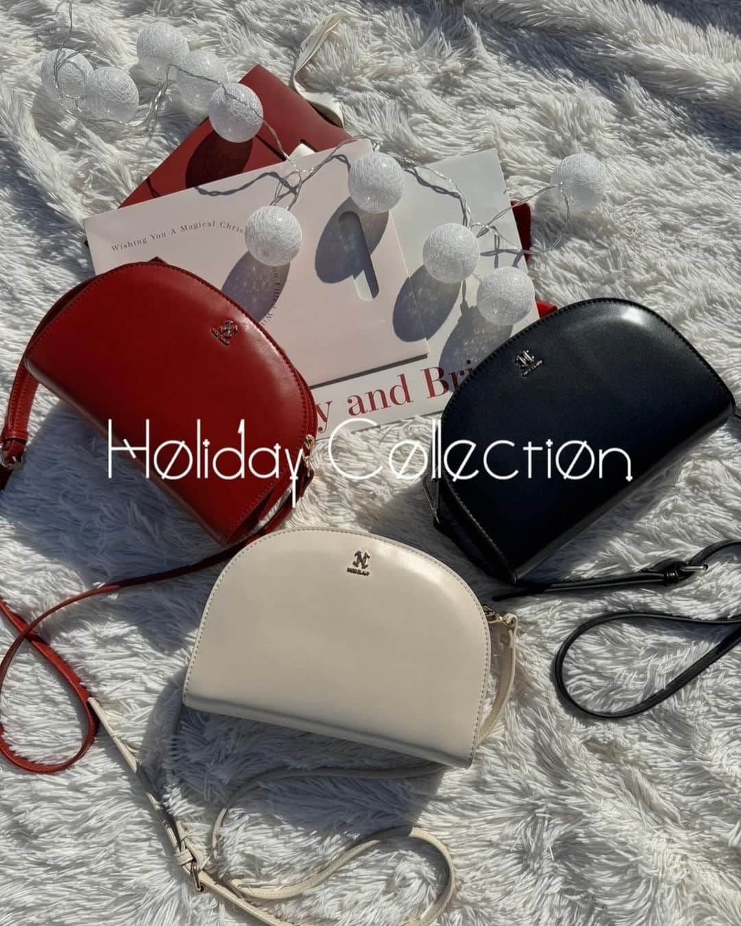 one after another NICECLAUPのインスタグラム：「holiday collection ⭐️ ⁡ プレゼントや自分へのご褒美にもおすすめ💐 ⁡ ⁡ ⁡ お問い合わせ多かったバックたちが ついに12/1 fri 21:00〜 予約スタートします💞 ⁡ ⁡ バックはトレンドのショルダーバックから 大人気のシャーリングのタイプ👜 ⁡ ⁡ ⁡ 予約前から大人気なのでぜひチェックしてね💞 ⁡ ⁡ ハーフムーンミニショルダー  #01320120020 エンブレム付きシャーリングトート #0162120010 ⁡ #niceclaup #ナイスクラップ #ガーリーコーデ #大人コーデ #トレンドコーデ #大人可愛い #冬コーデ #カジュアルガーリー #ビジュバック #ハンドバック #ショルダーバック #財布 #キルティングバック #キルティング #クリスマス #プレゼント #ご褒美 #バレエシューズ #トートバック #通勤バック #ショルダーバック」