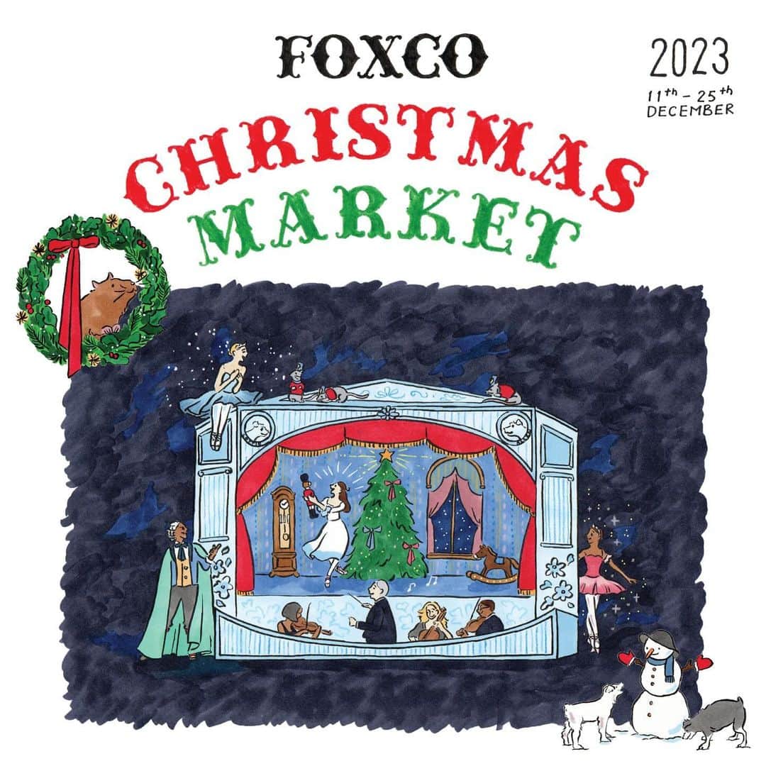 渡邉香織のインスタグラム：「代官山蔦屋書店2号館 1階 建築デザインフロアにて2023年12月11日(月) - 12月25日(月)foxco Christmas Marketを開催いたします。  会場ではテーマにちなんだクリスマスマーケットをイメージし、foxco自身が企画・デザインしたオリジナルのアイテムを特別なギフトラッピングをして販売いたします。  展開するのは、リボンをあしらったカーディガン、セーター、バレリーナや白鳥などのイラストがさりげなく刺繍されたジーンズやスカートなど、冬に着回しやすいアイテムたちです。 ポーチやトートバッグ、ヘアアクセサリーに加えてギフトに添えるクリスマスカードや2024年のカレンダーも販売予定です。  #christmasmarket」