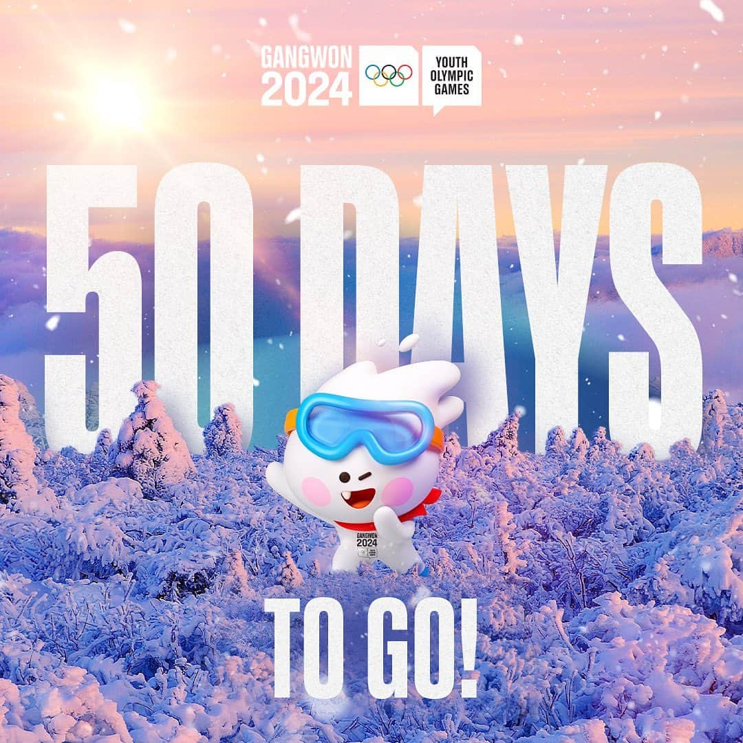 平昌オリンピックのインスタグラム：「5️⃣0️⃣ days to go until #Gangwon2024!  The Youth Olympic Winter Games are right around the corner.  What are you doing from January 19 - February 1? Mark your calendars! 📆」