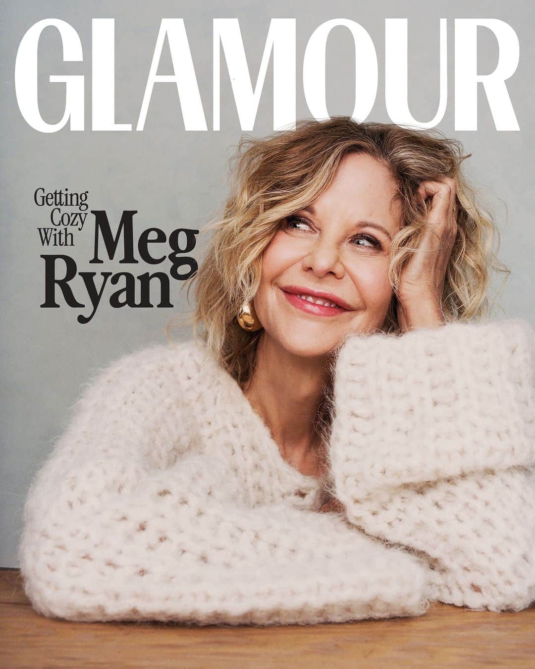 Glamour Magazineのインスタグラム：「Meg Ryan is back and she’s better than ever. Glamour’s December cover star has been out of the spotlight for eight years, but she’s jumping back in with a new movie, “What Happens Later,” that she not only stars in but also cowrote and directed. In a candid interview, @cbroday sat down with the beloved actor at New York’s iconic Carlyle Hotel to discuss directing during the pandemic, dating in her 60s, motherhood, the “moonshot” trifecta of her three highest-grossing ’90s rom-coms, why worrying about gossip culture just isn’t worth it, and more. And yes, there are some great sweaters. Fall in love with America’s sweetheart all over again at the link in bio.  Photographed by @sheekswinsalways Stylist: @carolinaorrico Hair: @derrick.spruill Makeup: @jostrettell Manicure: @nailsbyemikudo Set Design: @kellys_phone On Set Producer: @ilonski」