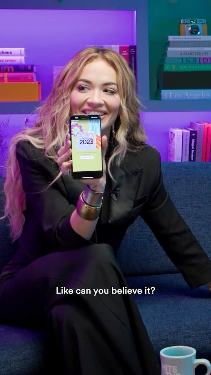 リタ・オラのインスタグラム：「If you’ve ever wondered what’s on @ritaora’s #SpotifyWrapped, we got an inside look…just for you ✨   Link in bio to watch the full #HitsTheSpot episode.」