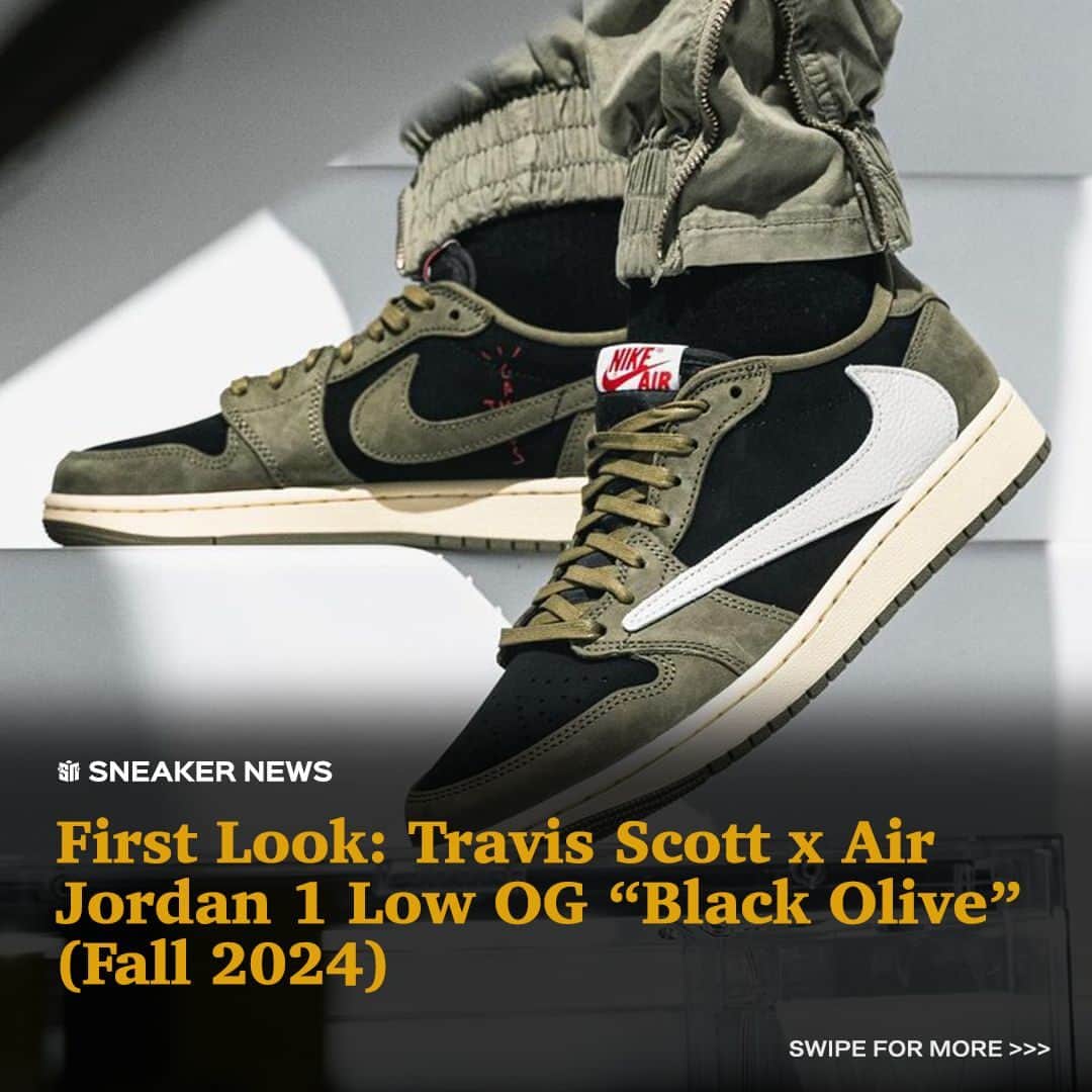 Sneaker Newsのインスタグラム：「Travis Scott 🤝 @jumpman23⁠ ⁠ As the world waits for La Flame's first original signature model with Jordan Brand, the Houston-born artist has been linked to yet another Air Jordan 1 Low OG, a silhouette he was rumored to have been done with. The retro features a familiar color palette and all of the Travis Scott x Air Jordan signature details. ⁠ ⁠ Visit the LINK IN BIO for more details.」