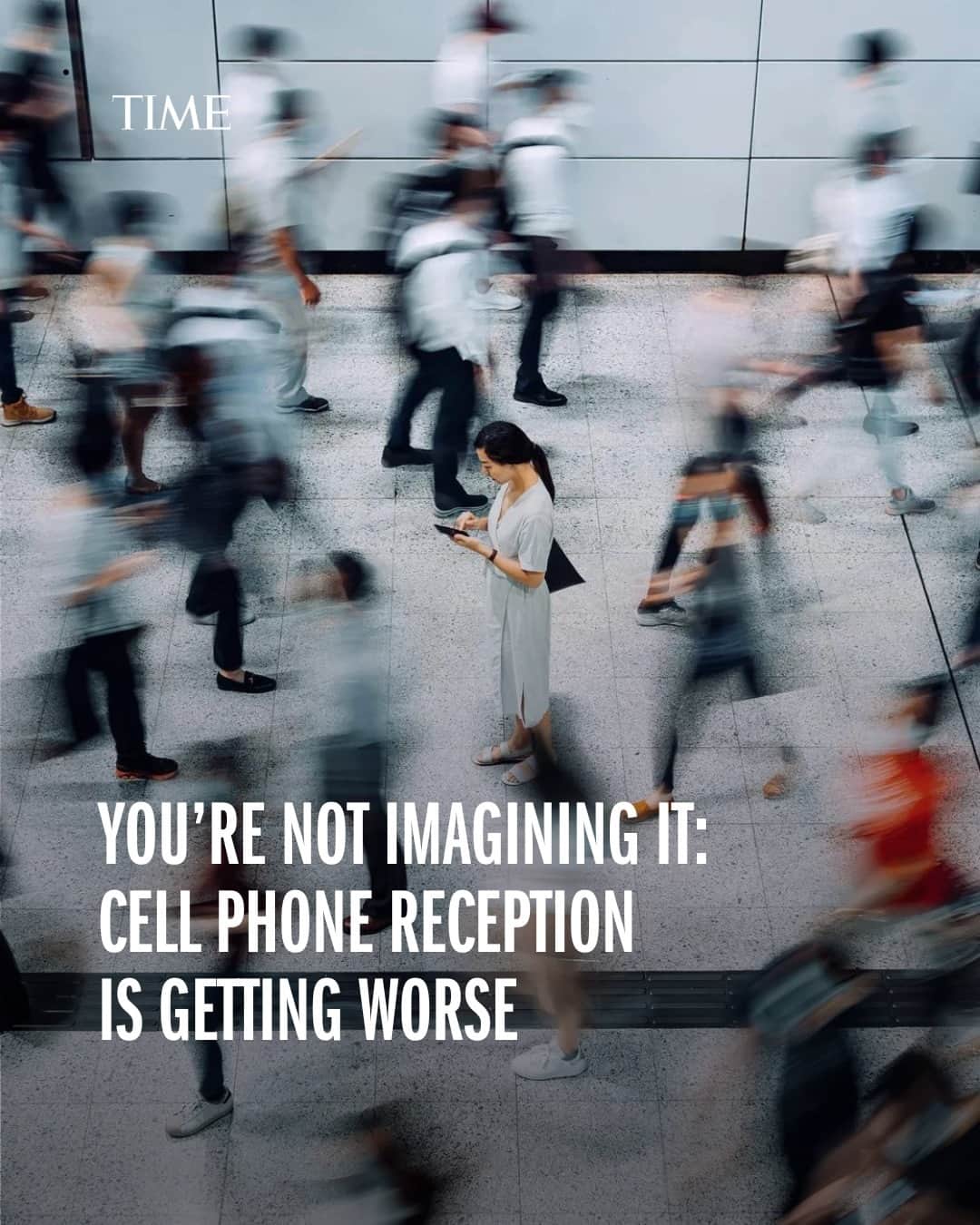 TIME Magazineのインスタグラム：「On average, between April and June of 2023, U.S. cellphone users reported that out of every 100 times they tried to use data, text, or make a call, they had problems 11 times.   That’s up from about nine problems per connection in most of 2020 and 2021, according to a report from J.D. Power & Associates. All three major carriers—Verizon, T-Mobile, and AT&T had worse scores on this metric in the first part of 2023 than they’d had in early 2021.   There’s no shortage of news stories in the past year about local areas complaining about a sudden uptick in dropped calls and spotty service. So what’s going on? Why, as we march forward into the future, half a century after the first mobile telephone call was made, do we still struggle so much with phone reception?   At the link in bio, TIME's Alana Semuels tries to find out.  Photograph by Getty」