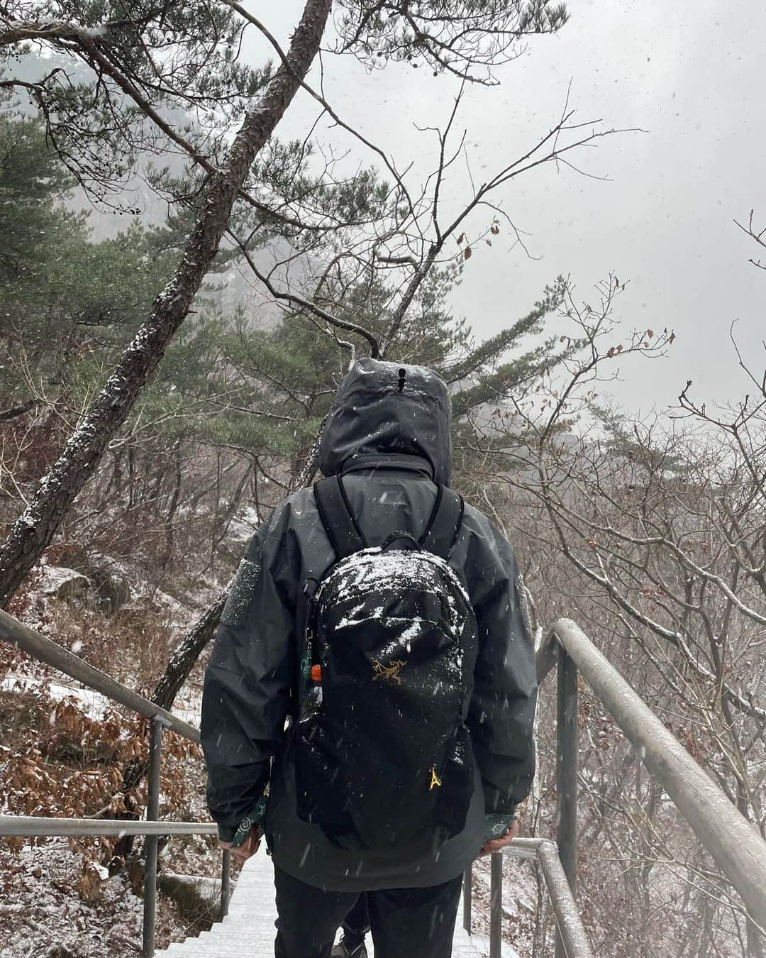 ソルジのインスタグラム：「온 세상이 하얘졌다🤍  #설산 🍀❄️🏔️🩷🙌🏻🙏🏻」