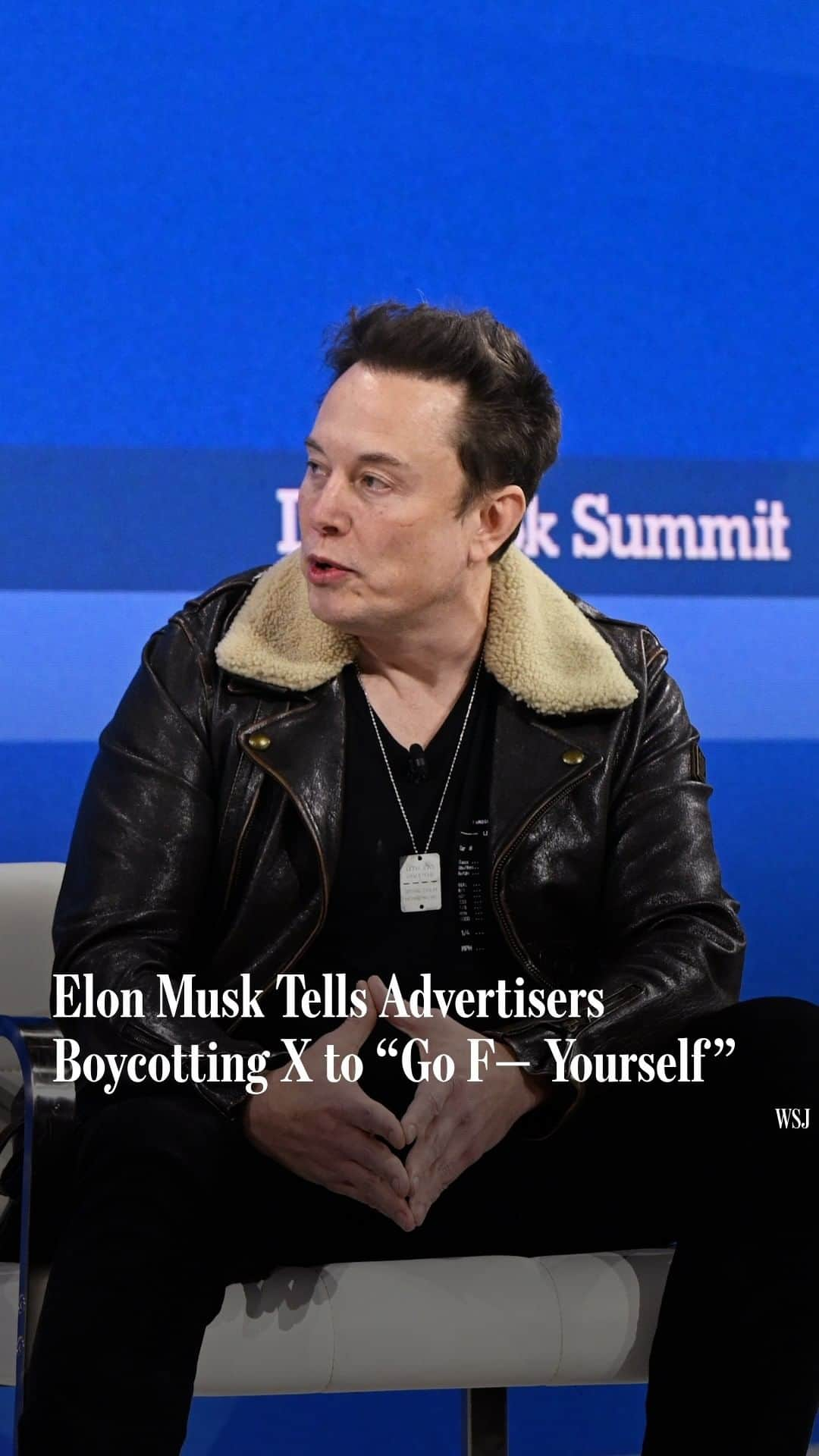 Wall Street Journalのインスタグラム：「Elon Musk said that advertisers pulling their ads from X can “go f—yourself.”⁠ ⁠ Musk’s social-media platform in recent weeks has been grappling with the departure of several large advertisers in the wake of a post by the billionaire describing an antisemitic post as “the actual truth,” which elicited a new round of criticism that he promotes antisemitic views.⁠ ⁠ Read more at the link in our bio.⁠ ⁠ Photo: Slaven Vlasic/Getty Images⁠」