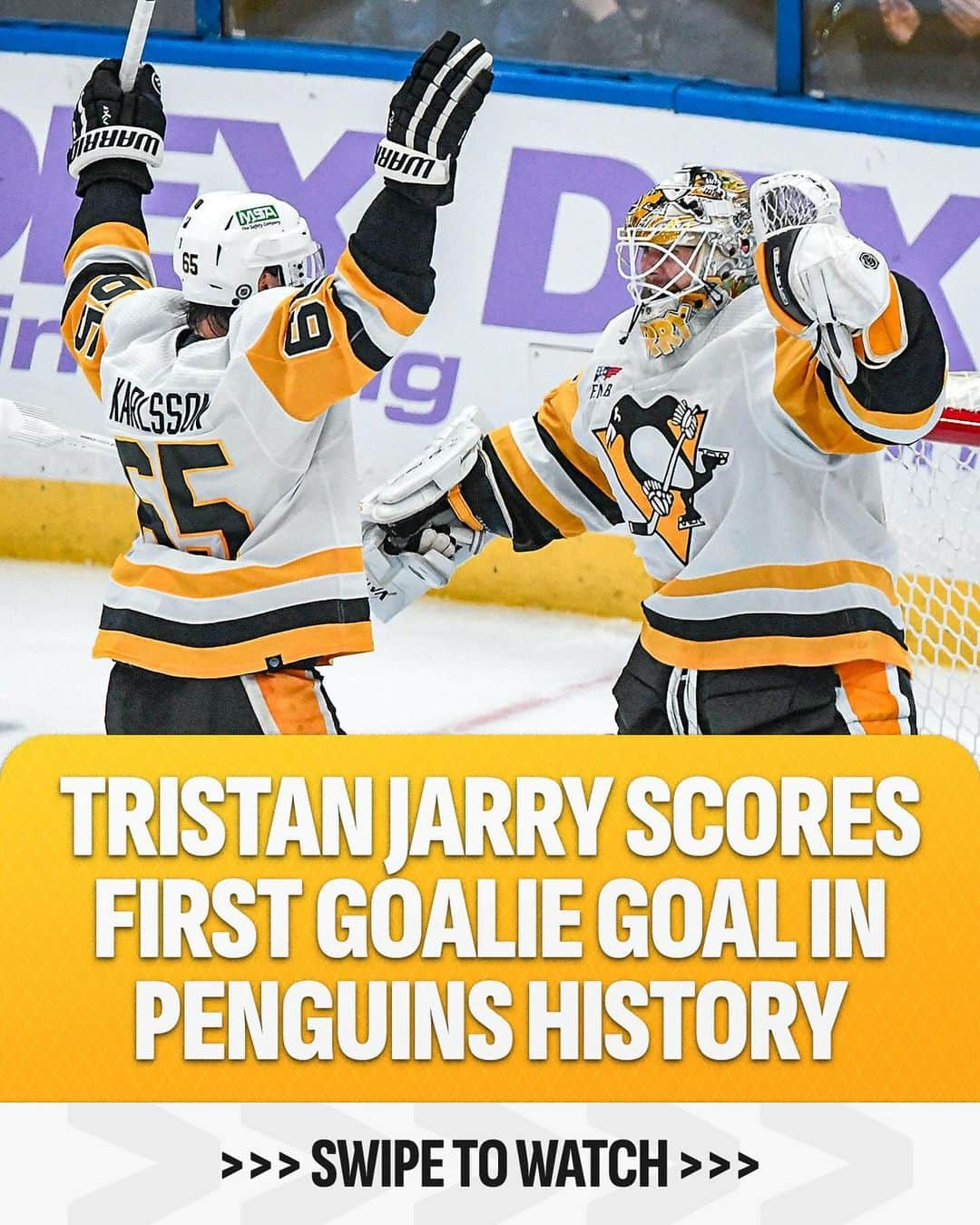 NHLさんのインスタグラム写真 - (NHLInstagram)「🐧 TRISTAN JARRY HAS HIMSELF A GOALIE GOAL 🐧」12月1日 11時46分 - nhl