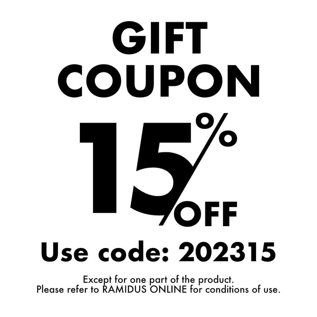 ヘッド・ポーターのインスタグラム：「Enjoy 15% off coupon!  RAMIDUS ONLINE でチェックアウト時にコード202315を使用すると15%ディスカウントが注文に適用されます。fragment design x RAMIDUS, BLACK BEAUTY BY fragment design, CROCO, MIRAGE, Carhartt WIP × RAMIDUS, WOLF'S HEAD各商品はクーポン対象外です。 有効期限：2023年12月20日   RAMIDUS TOKYO STORE でも同じく15%ディスカウントキャンペーンを実施しております。 この機会に是非お買い物をお楽しみ下さい。  Use code 202315 at checkout and the 15% discount will be applied to your order. Coupon is not applicable to fragment design x RAMIDUS, BLACK BEAUTY BY fragment design, CROCO, MIRAGE, Carhartt WIP × RAMIDUS, WOLF'S HEAD. Expiration date: December 20, 2023(JST)  RAMIDUS TOKYO STORE will also offer the same 15% discount campaign. We hope you enjoy your shopping.  #ramidus  #ramidustokyo  #ラミダス」