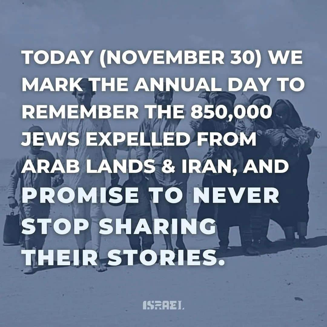 デブラ・メッシングさんのインスタグラム写真 - (デブラ・メッシングInstagram)「Repost from @stateofisrael • 850,000.  That’s the number of Jewish refugees from Arab countries & Iran who were forced to flee the countries they called home for hundreds (& even thousands of years).  They left behind homes, businesses, synagogues & belongings.  For over 2,500 years, Jews continuously lived in North Africa, the Middle East & Gulf region.  In the 1930s, Jews began to experience large waves of discrimination.  The situation for Jews became increasingly dangerous following the adoption of the UN Partition Plan in 1947.  Jews in Iraq, Egypt, Syria, Yemen & other countries were targeted in violent pogroms which continued into the 50s & 60s.  Today (November 30) we mark the annual day to remember the 850,000 Jews expelled from Arab Lands & Iran and promise to never stop sharing their stories.  #jewishrefugeesday  #middleeast #ethniclycleansed #mizrahi」12月1日 12時47分 - therealdebramessing