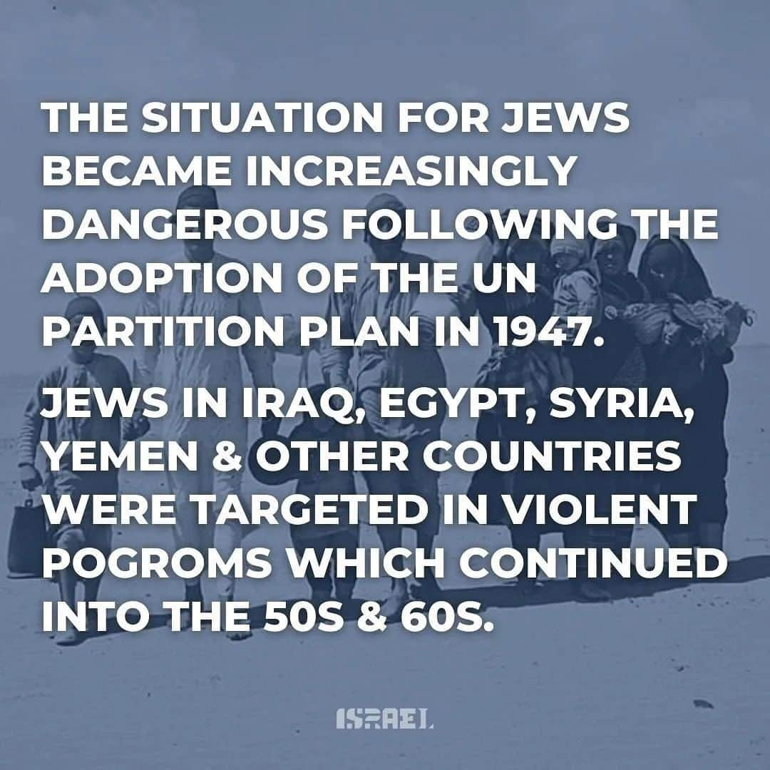 デブラ・メッシングさんのインスタグラム写真 - (デブラ・メッシングInstagram)「Repost from @stateofisrael • 850,000.  That’s the number of Jewish refugees from Arab countries & Iran who were forced to flee the countries they called home for hundreds (& even thousands of years).  They left behind homes, businesses, synagogues & belongings.  For over 2,500 years, Jews continuously lived in North Africa, the Middle East & Gulf region.  In the 1930s, Jews began to experience large waves of discrimination.  The situation for Jews became increasingly dangerous following the adoption of the UN Partition Plan in 1947.  Jews in Iraq, Egypt, Syria, Yemen & other countries were targeted in violent pogroms which continued into the 50s & 60s.  Today (November 30) we mark the annual day to remember the 850,000 Jews expelled from Arab Lands & Iran and promise to never stop sharing their stories.  #jewishrefugeesday  #middleeast #ethniclycleansed #mizrahi」12月1日 12時47分 - therealdebramessing