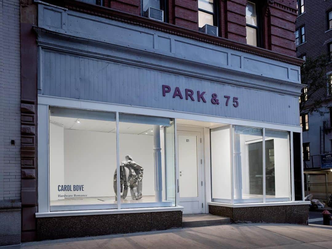 のインスタグラム：「Carol Bove's debut exhibition with Gagosian, titled "Hardware Romance," is currently on view at Gagosian, Park & 75, New York.   "Hardware Romance" presents Bove’s 2021 sculpture of the same title, which she produced as a precursor to her sculptural installation "The séances aren’t helping" (2021), the second commission to be featured on the façade of the Metropolitan Museum of Art (@metmuseum) in New York. While the entire work is made of the same substance, its components’ divergent treatments lend the individual elements very different characters, prompting viewers to question their assumptions about the ‘inherent’ qualities of materials. To learn more, follow the link in our bio.  __________ #CarolBove #Gagosian Installation views, "Carol Bove: Hardware Romance," Gagosian, Park & 75, New York, November 3, 2023–January 27, 2024. Artwork © Carol Bove. Photos: Rob McKeever」