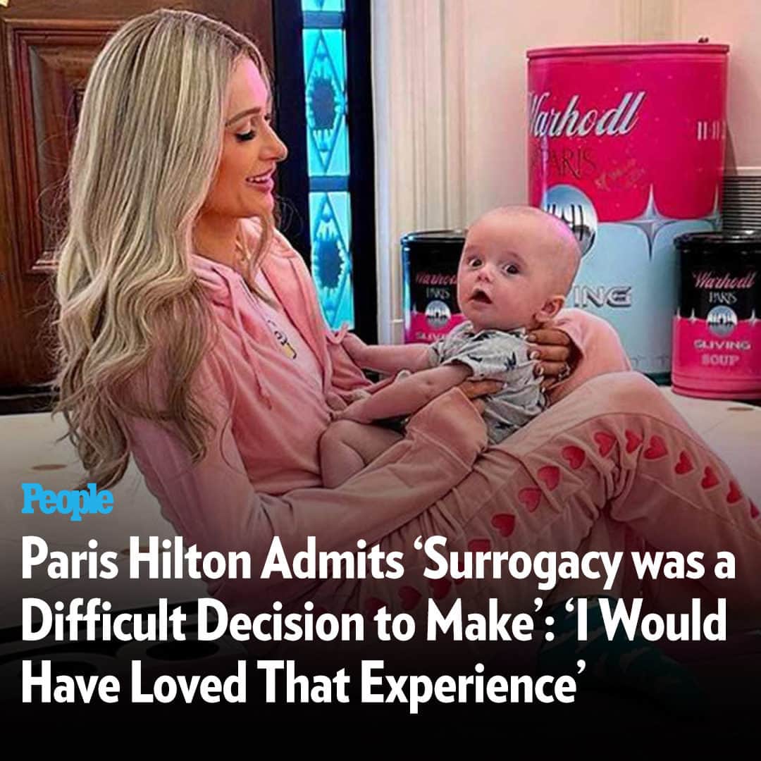 People Magazineのインスタグラム：「Paris Hilton is opening up about what it's taken to grow her family.  On the premiere episode of season 2 of 'Paris In Love,' the mom explains how and why she came to the decision to use a surrogate to welcome son Phoenix Barron, now 10 months old.  "Surrogacy was a difficult decision to make," she admitted. "I would have loved that experience of growing the baby in your tummy and feeling the kicks and all of those exciting moments, but my life has just been so public. So even though the baby is biologically mine and Carter's, we decided to have a surrogate carry him."  Head to the link in our bio to read more. | 📷: Paris Hilton/Instagram」