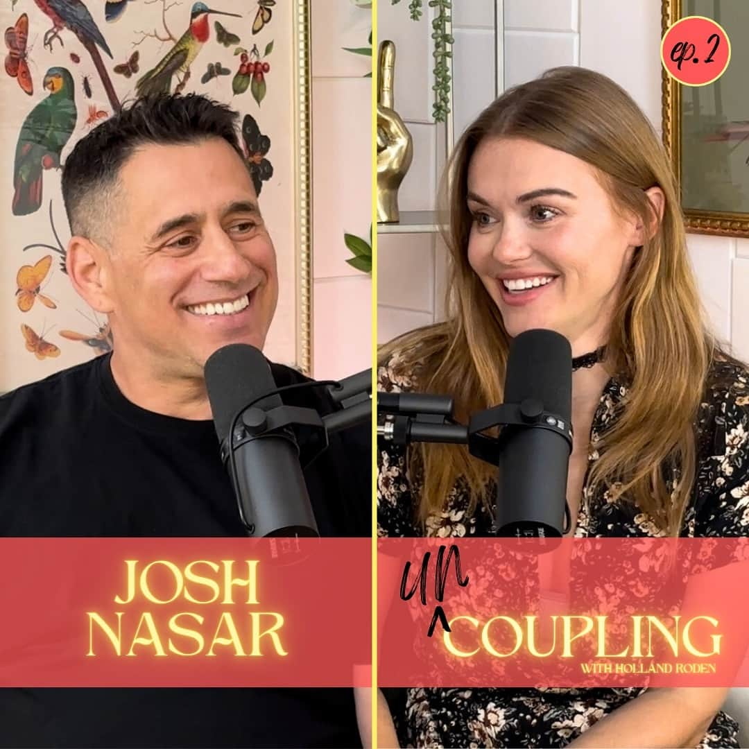 ホーランド・ロデンのインスタグラム：「Continuing with the UnCoupling launch day marathon, we’re thrilled to have Josh Nasar be our second guest of UnCoupling!   Join Holland in studio with guest comedian Josh Nasar @joshnasar who talks about co-dependents anonymous, how to not be the rage boyfriend and how it's taken time to get to the positive place he is now at in his life.  Click the links in our bio to find UnCoupling on Youtube, Spotify, and Apple Podcasts!   #podcast #hollandroden #joshnasar #mentalhealthawareness #relationships」