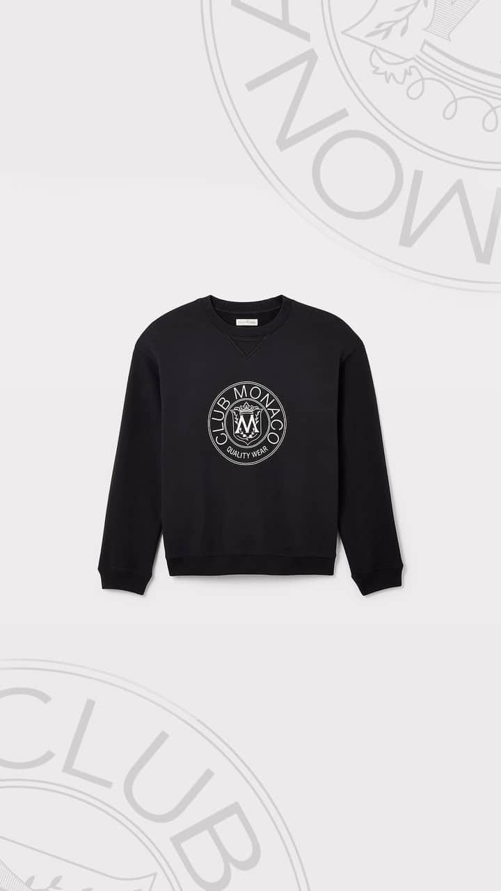 Club Monacoのインスタグラム：「It’s Back: We reissued our iconic Crest sweatshirt, returning it to the original unisex fit—AND we’re introducing new colors and additional Crest pieces. The Crest Collection launches tomorrow 12/1 at 9am EST. Head to our stories to sign up for early access to shop it before everyone else.  In addition, don’t miss out on our Crest Early Access Event happening tonight from 5pm-9pm at our @cftoeatoncentre location in Toronto! Come stop by and enjoy this exclusive shopping event! 🤍 #CMCrest」
