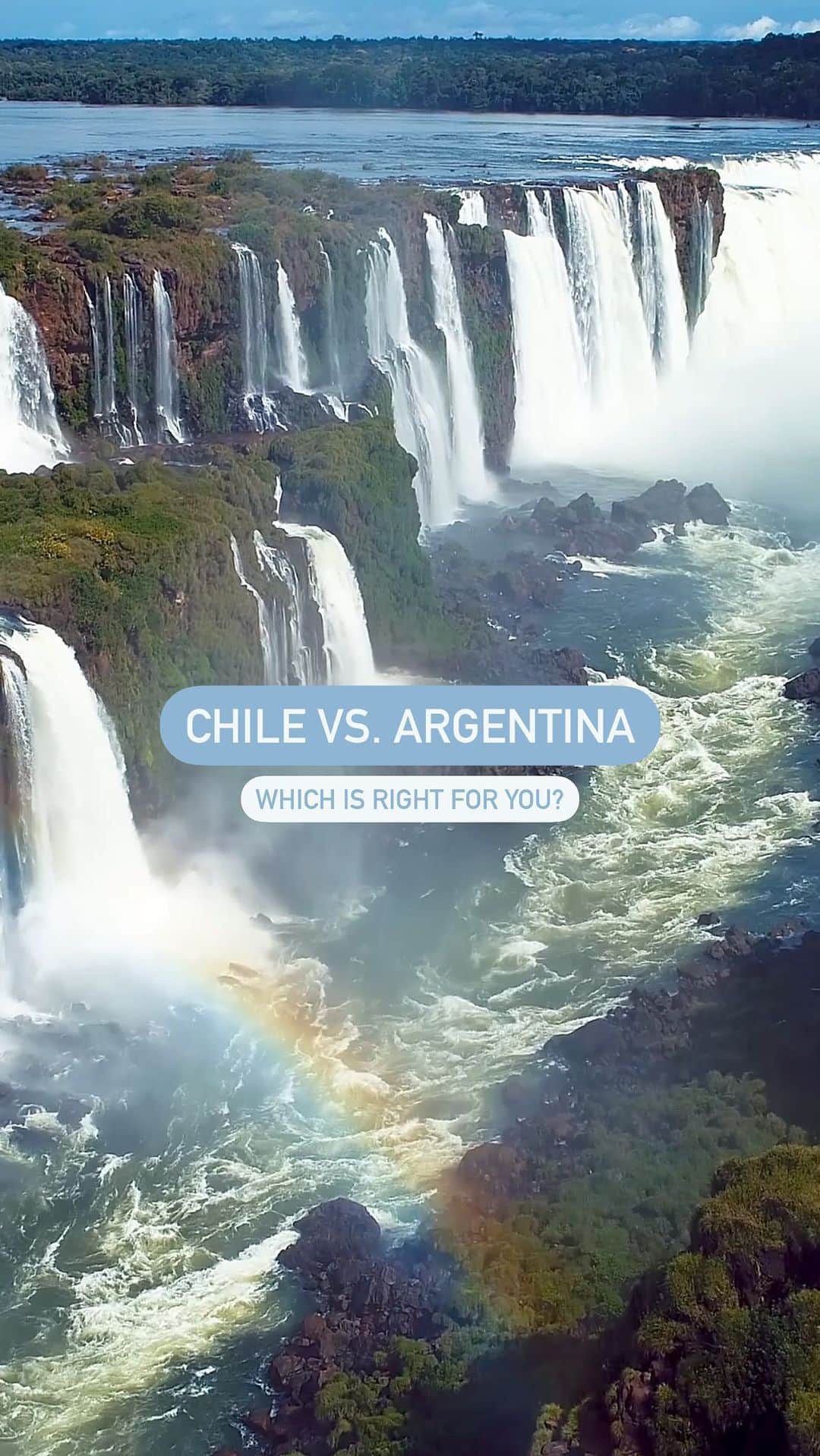 Lonely Planetのインスタグラム：「CHILE or ARGENTINA? 🤔 On one hand, you can surf the Pacific, sand-board through the Atacama Desert and boat across fjords (with a side of Pisco sours). On the other hand, take on Aconcagua, check out Iguazú Falls and wander Buenos Aires (with a side of juicy steaks).  Who are ya picking? Drop a 🇨🇱 or a 🇦🇷 below!」