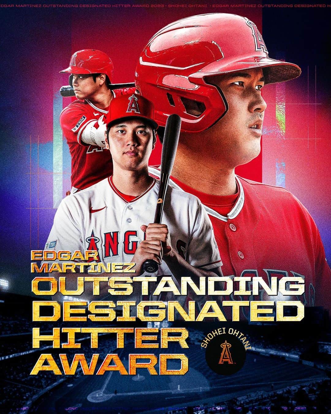 MLBのインスタグラム：「For the third consecutive season, Shohei Ohtani takes home the Edgar Martinez Outstanding Designated Hitter Award!」