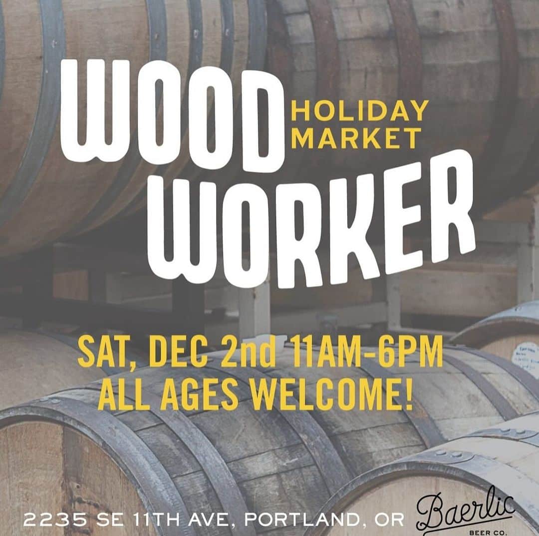 シュウッドのインスタグラム：「“Woodn’t” you like to check ✔️ some of those names off your gift list before the holiday rush hits?  We will be repping our wares and hanging with some excellent craftspeople at @baerlicbrewing Holiday Market this weekend. Come find us!」
