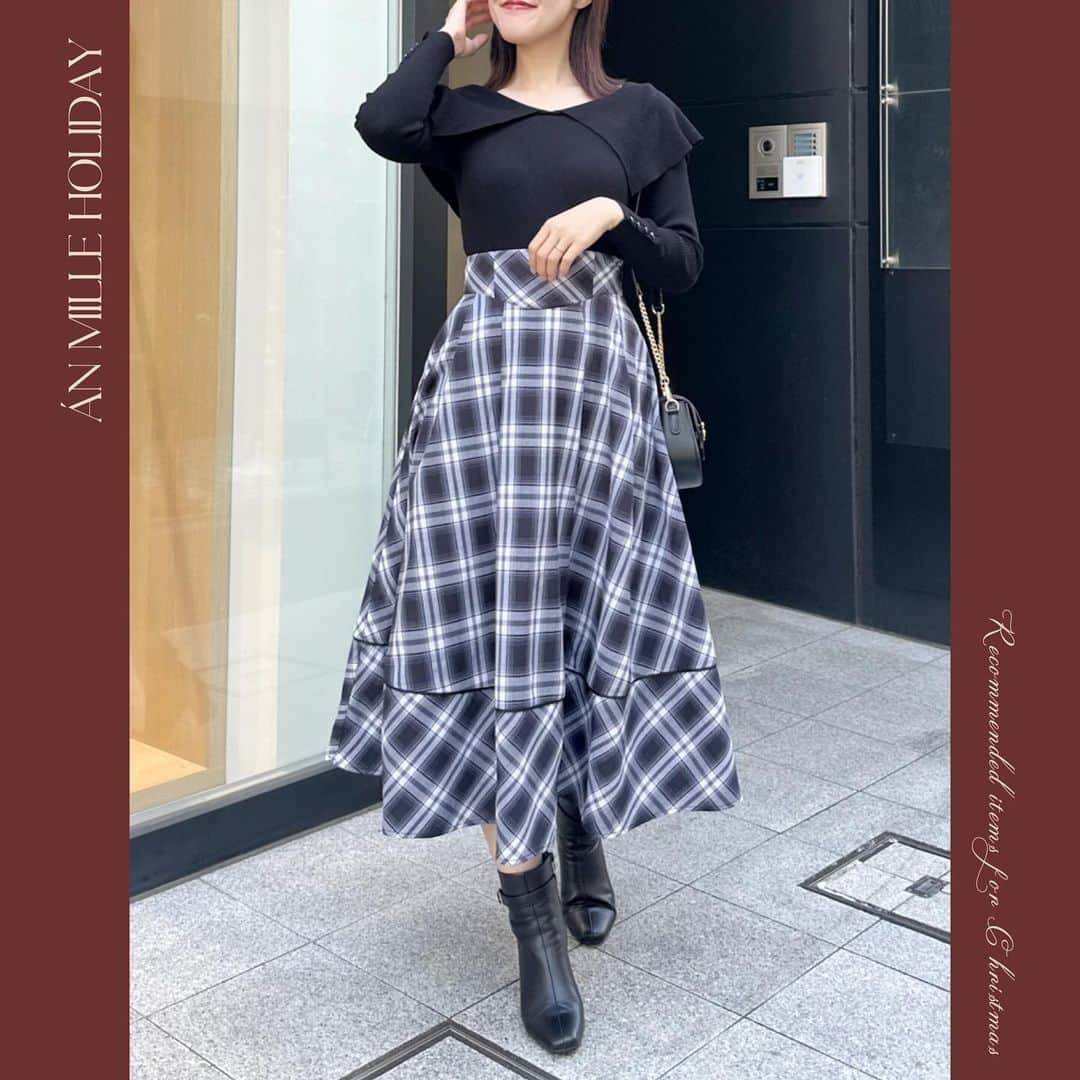 AnMILLEのインスタグラム：「Án MILLE Holiday🎄 new item ㅤㅤㅤㅤㅤㅤㅤㅤㅤㅤㅤㅤㅤ #コルセットフレアロングSK ¥8,900 【CK/tweed】 ㅤㅤㅤㅤㅤㅤㅤㅤㅤㅤㅤㅤㅤ @haruuuu_227 160cm ㅤㅤㅤㅤㅤㅤㅤㅤㅤㅤㅤㅤㅤ #アンミール #anmille」